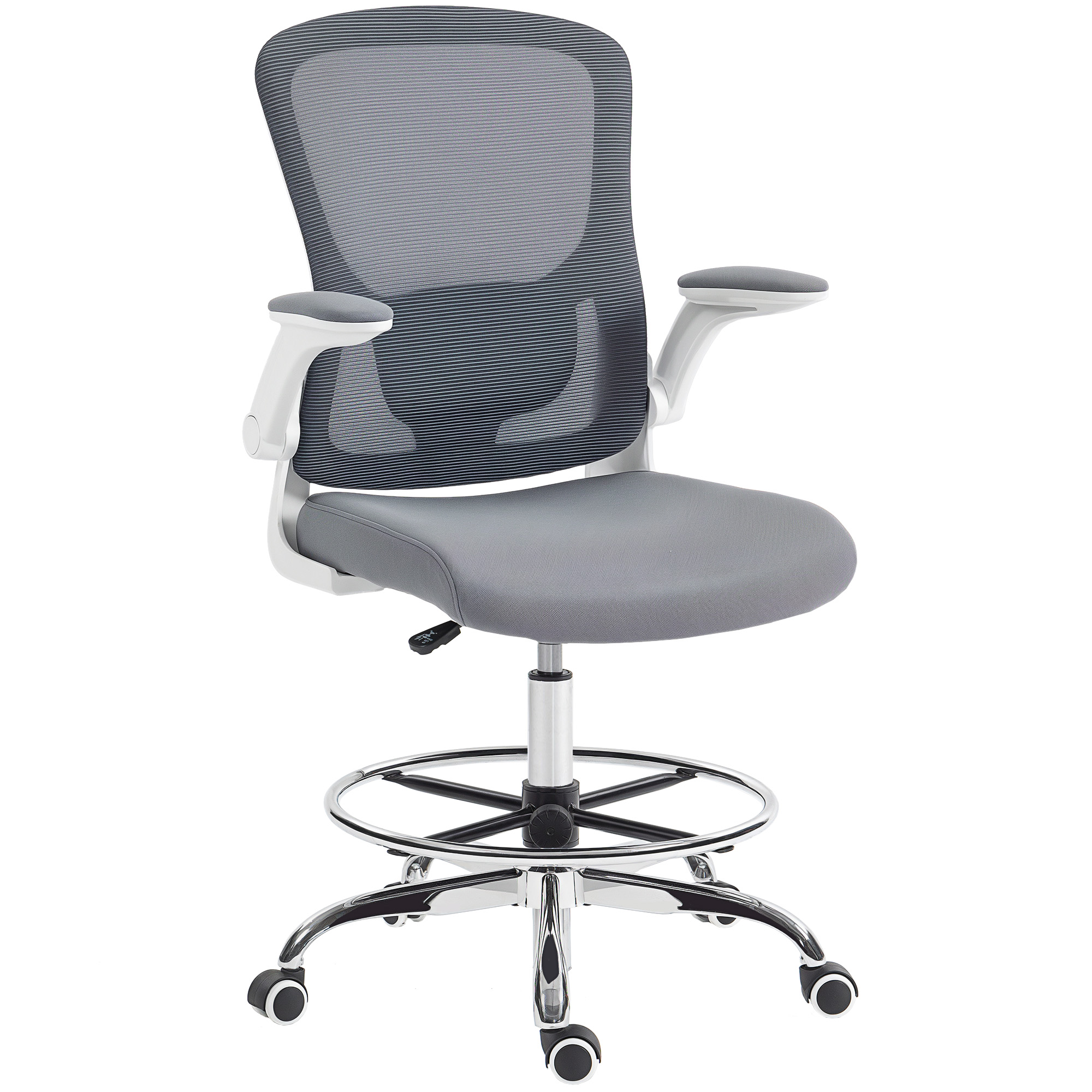 WYNLORRA Fabric Office Chair with Adjustable Lumbar - Charcoal Grey - Life Essentials