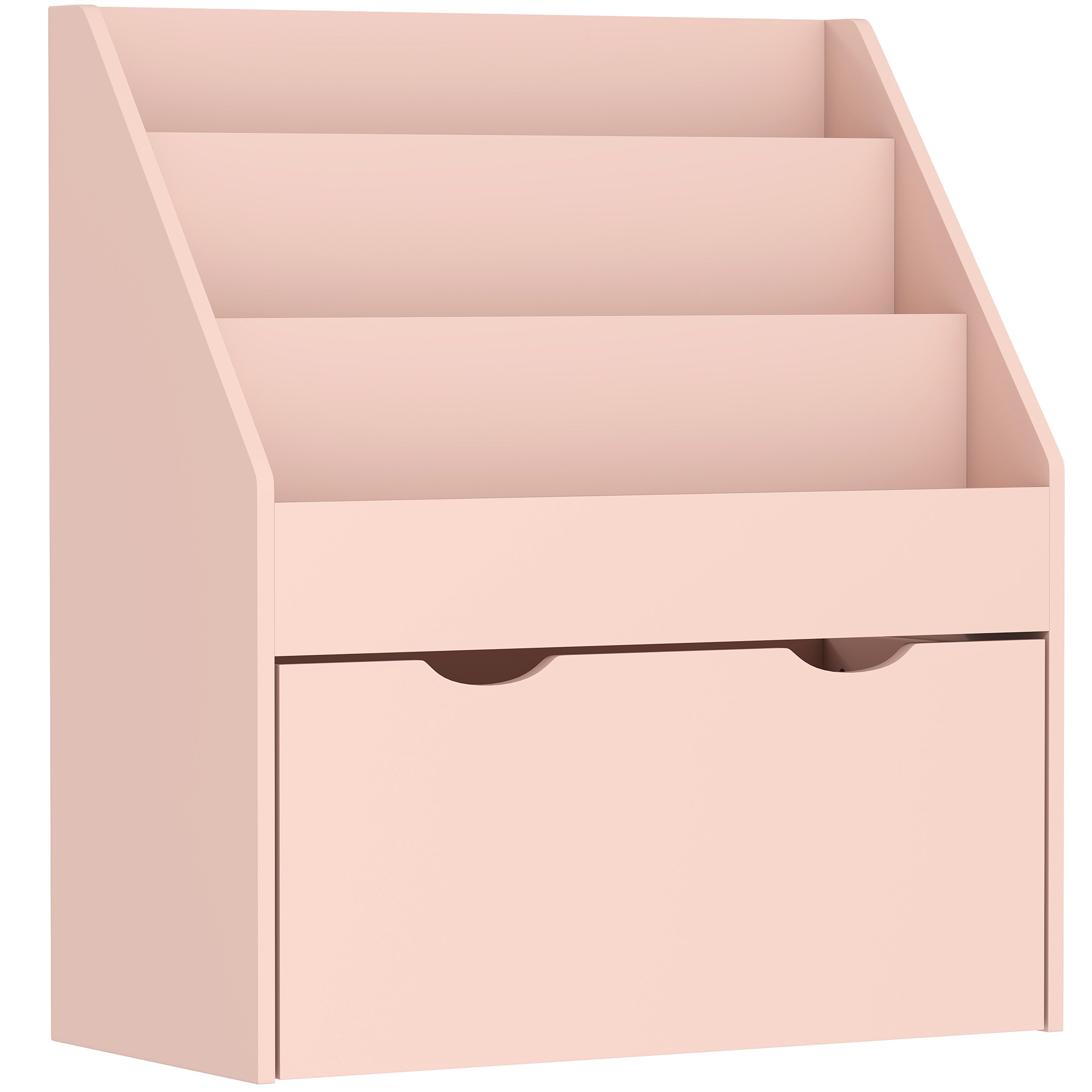 CRESVYN Kids Bookcase with Shelves and Drawer - Pink - Life Essentials