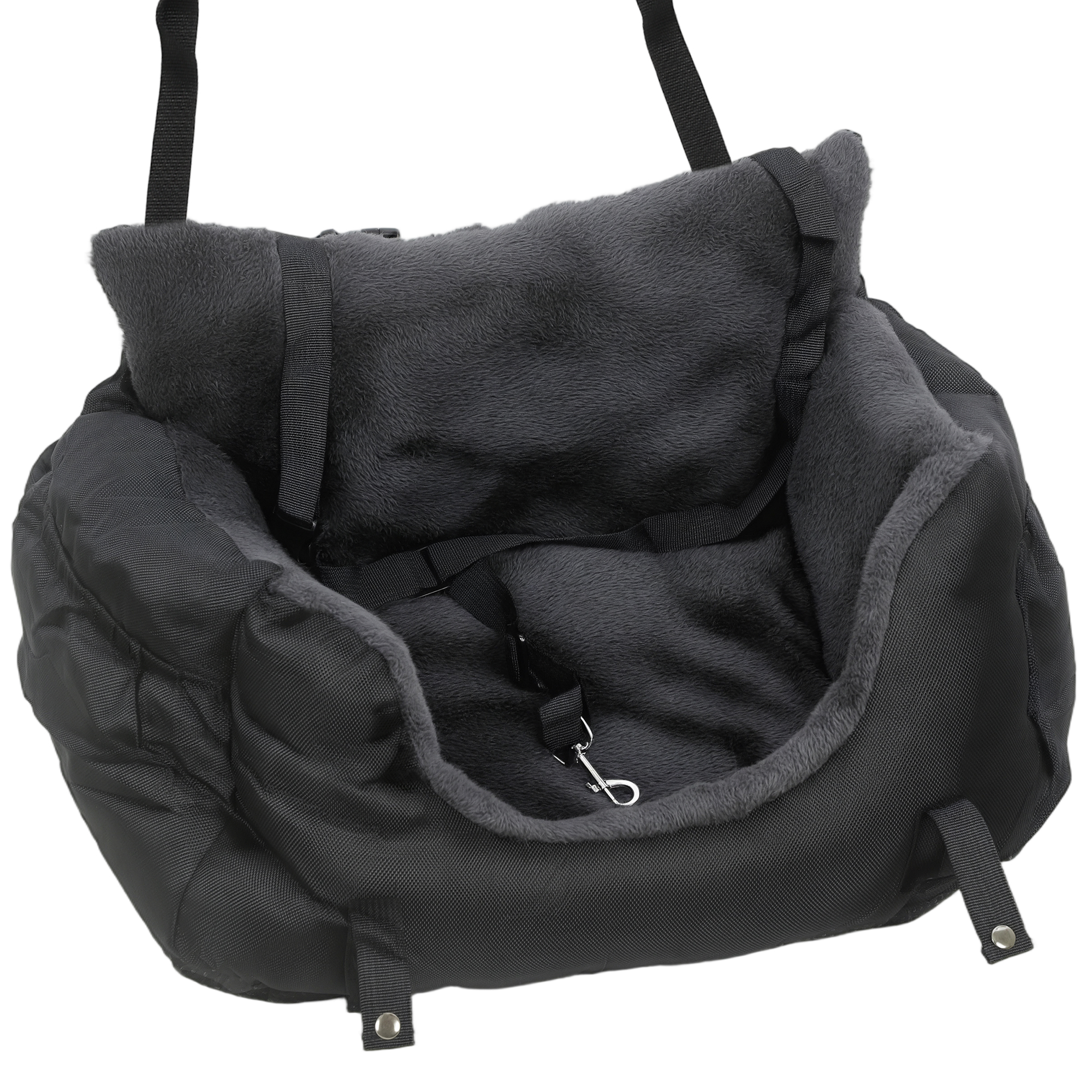 CORVETHRA Dog Car Seat for Small Dogs with Fixed Buckle washable Cover - Black - Life Essentials