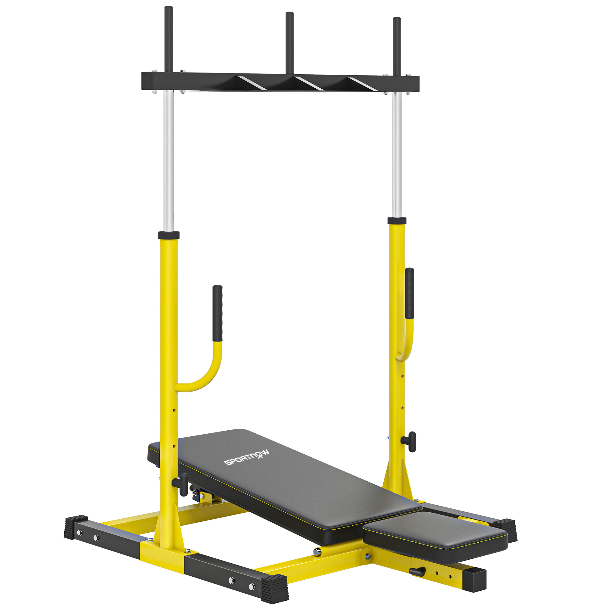 SYLVATHEN Vertical Leg Press Machine with Adjustable Leg - Yellow - Life Essentials