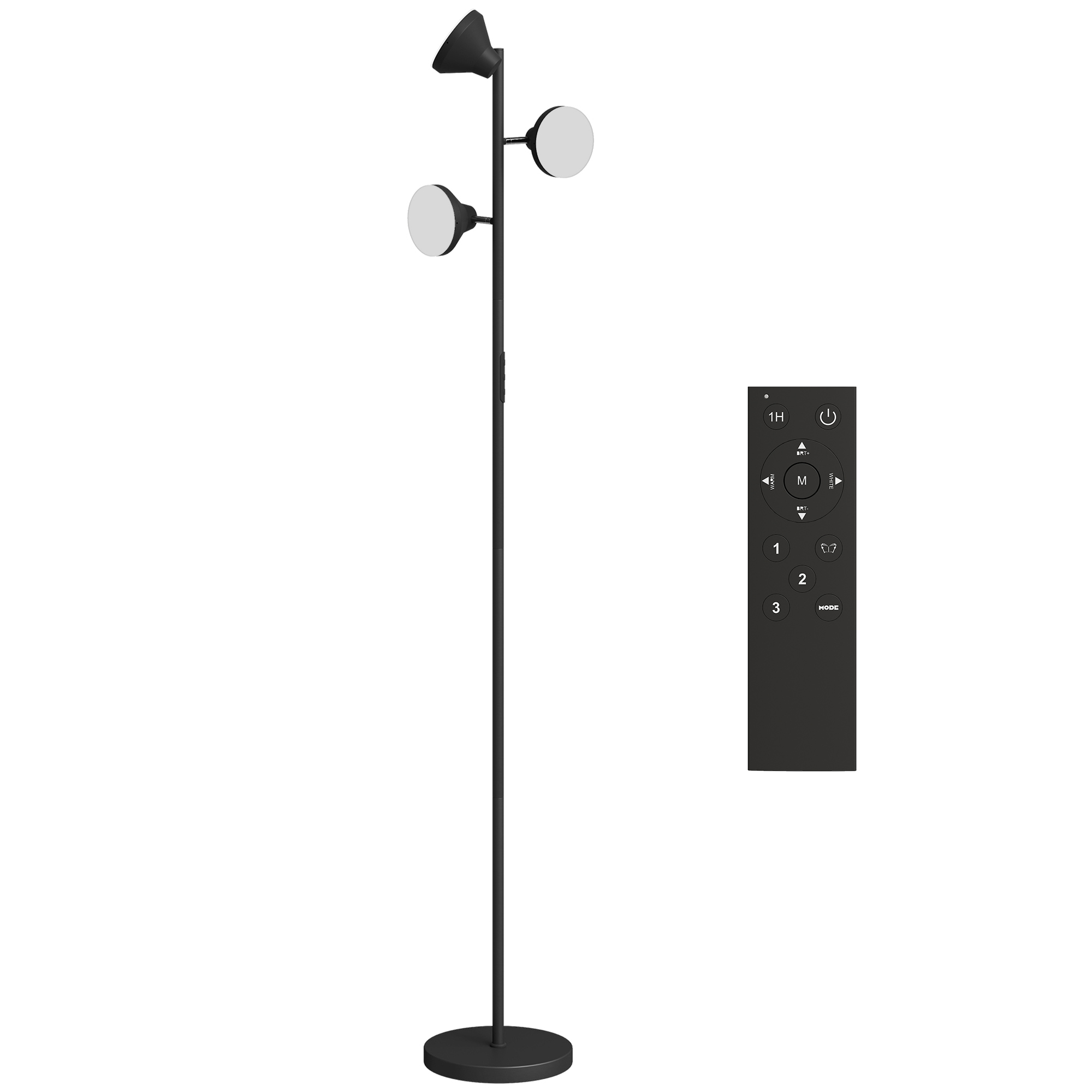 SOLMARRA Floor Lamp with Adjustable Floor Light - Black - Life Essentials