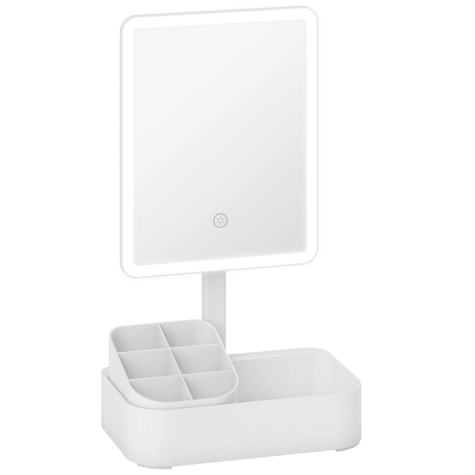 SOLVYRRE Face Mirror with Lights, Rechargeable Vanity Mirror, Touch Screen, 2 Lighting Modes and 180 Rotation - Life Essentials