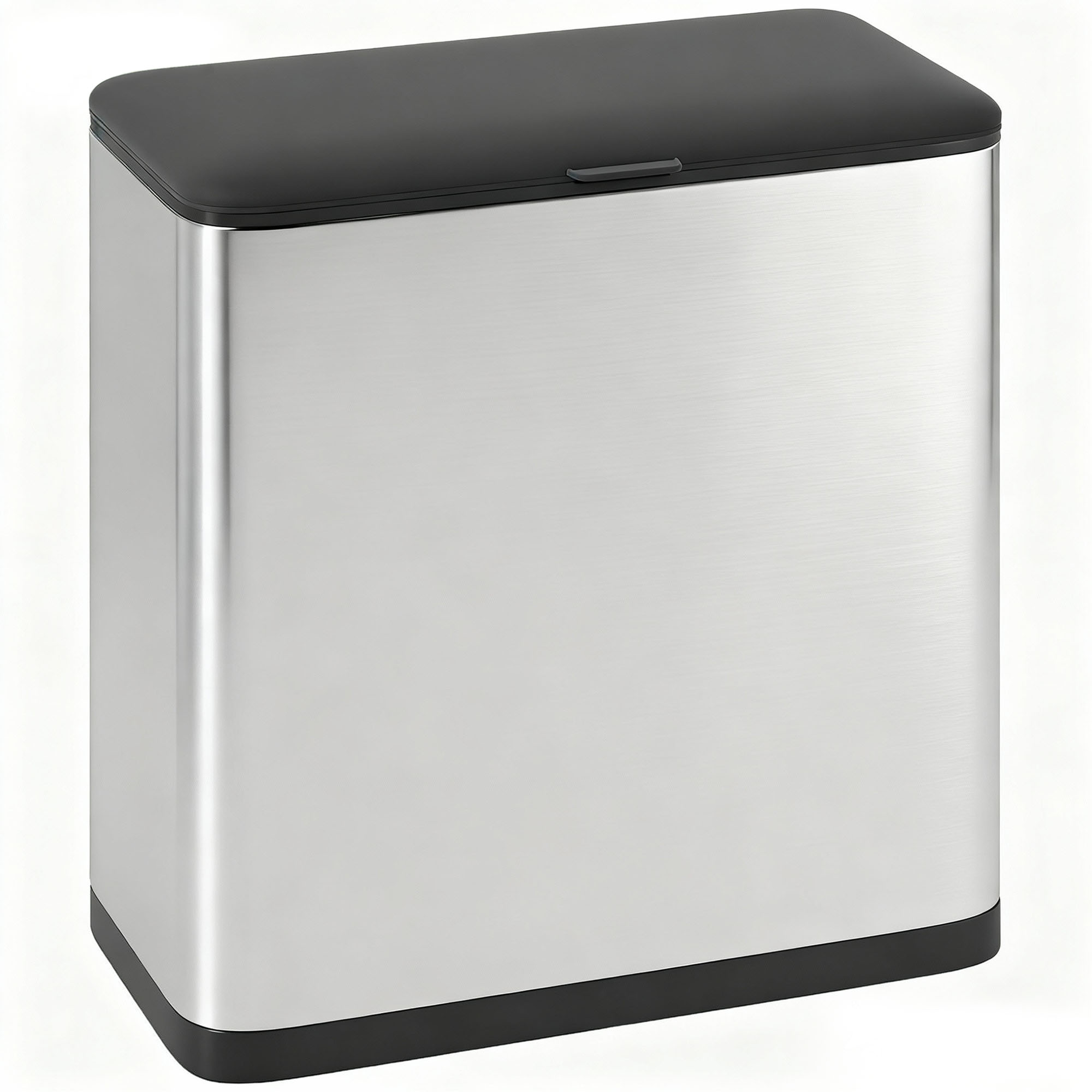 SELVONIX 8L Hanging Rubbish Bin with Lid and Removable Inner Bucket - Silver - Life Essentials