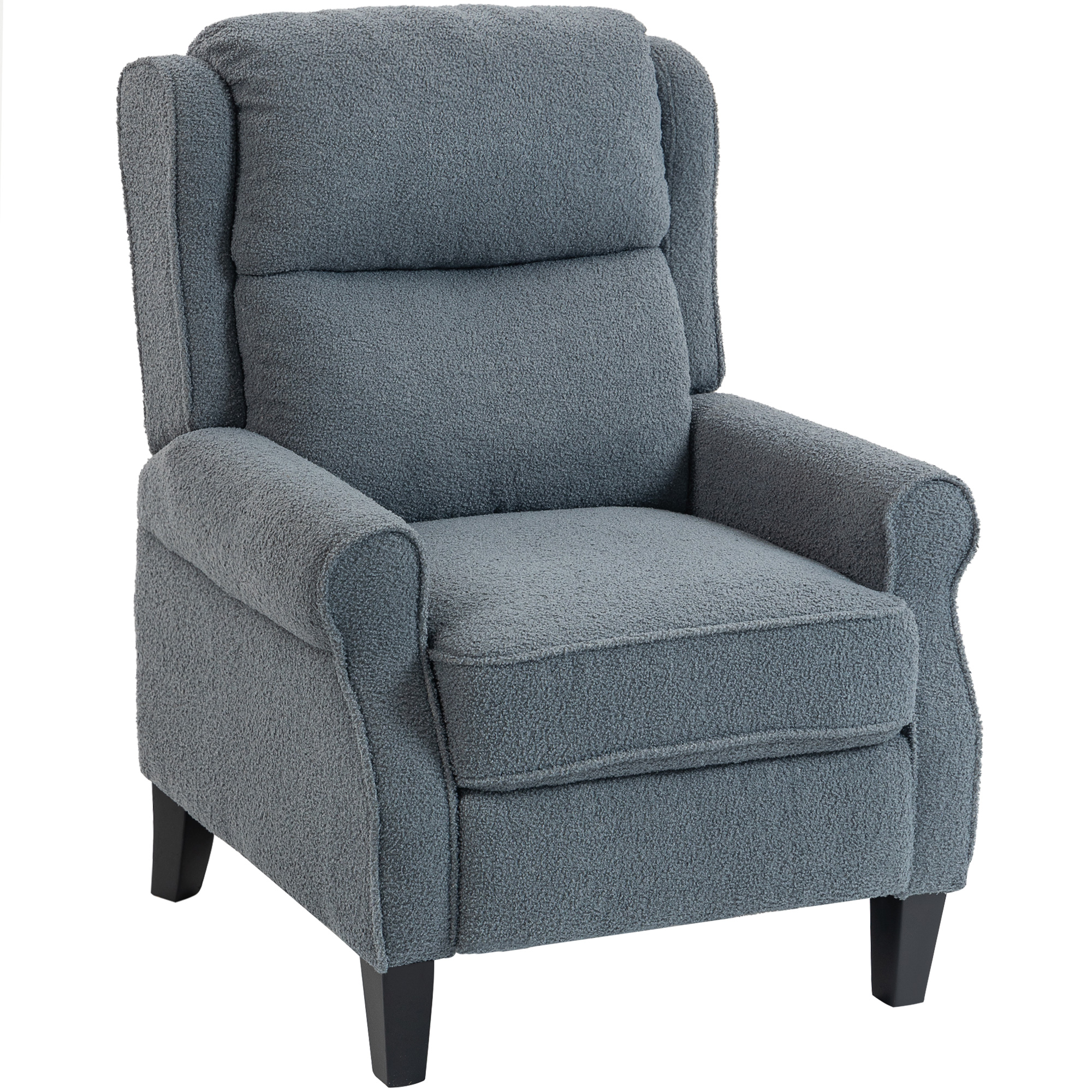 VENTHOR Fabric Recliner Armchair with Extended Foortrest - Grey - Life Essentials