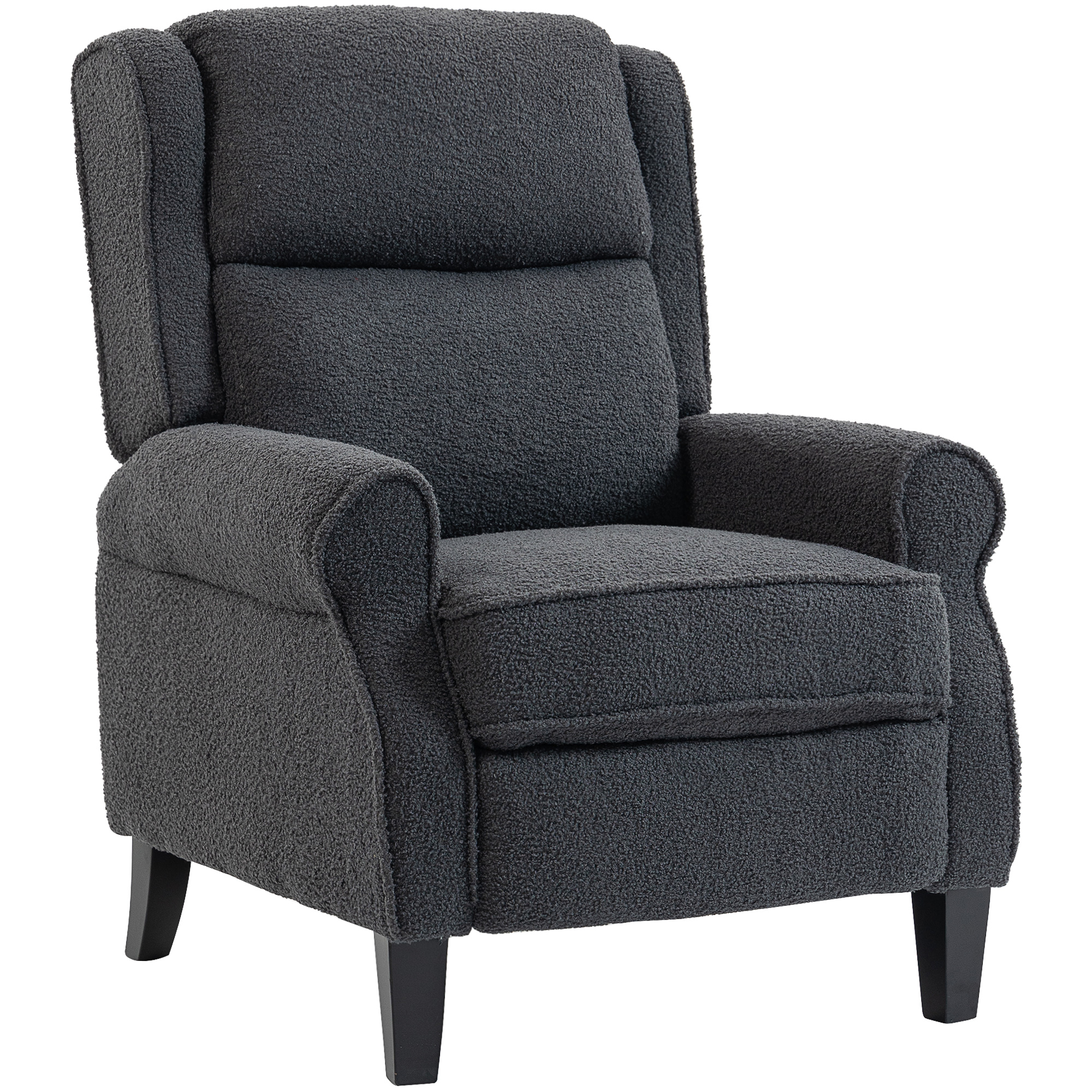 VENTHOR Fabric Recliner Armchair with Extended Foortrest - Dark Grey - Life Essentials