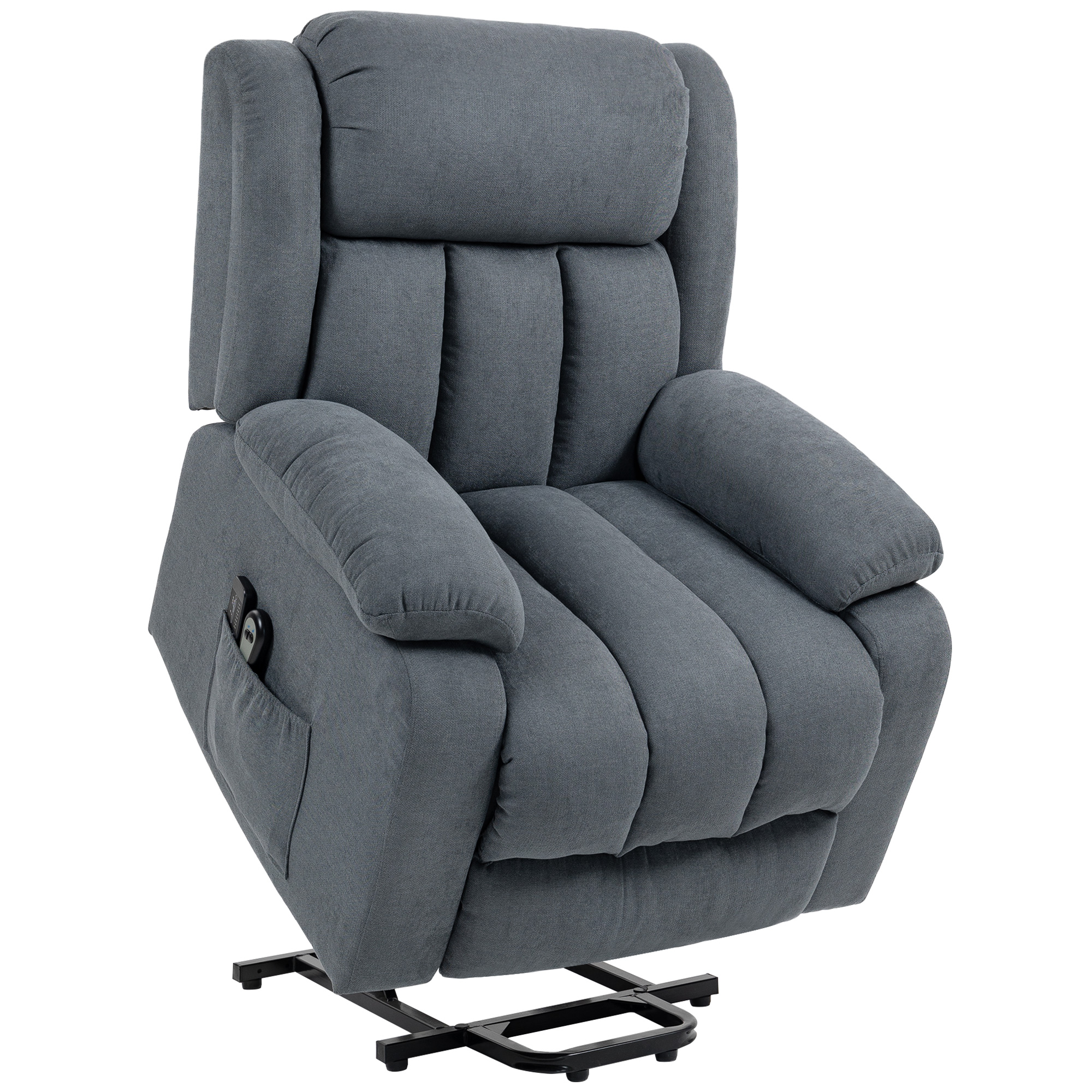 MARVEXEN Power Lift Recliner Massage Chair with Footrest, Remote and Side Pocket - Grey - Life Essentials