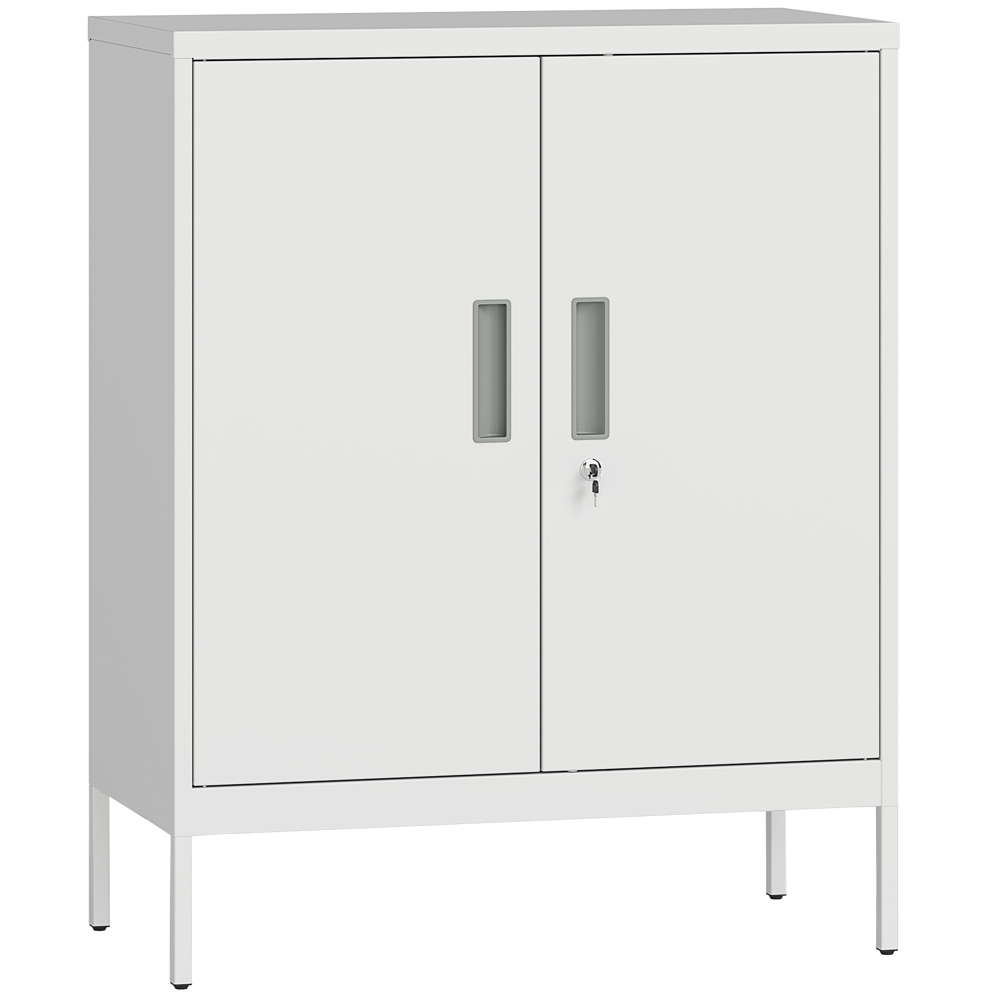 ARVANIX Metal Filing Cabinet with Lock and Adjustable Shelves - White - Life Essentials