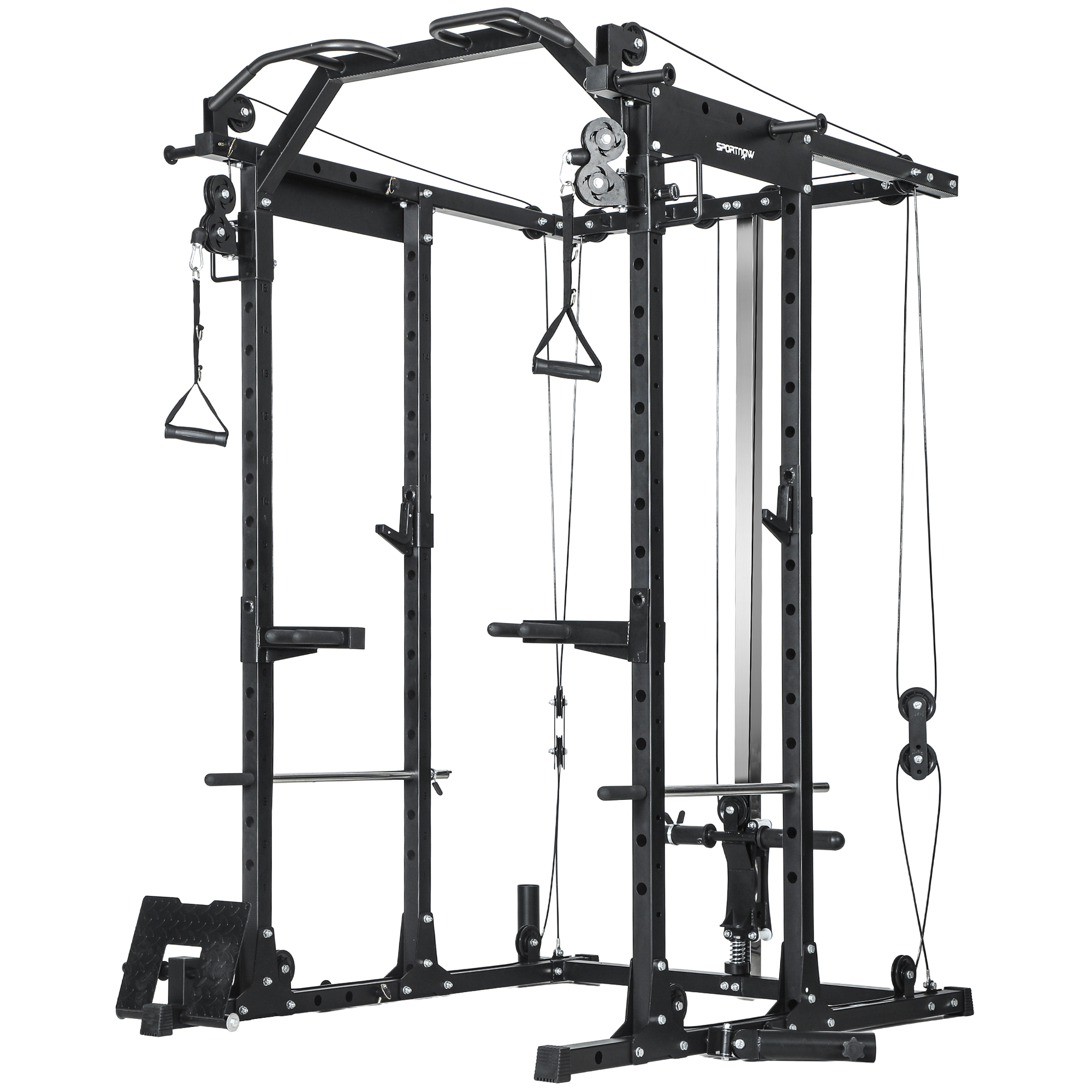 EMVARRA Cable Crossover Machine with Lat-Pull Down System - Black - Life Essentials
