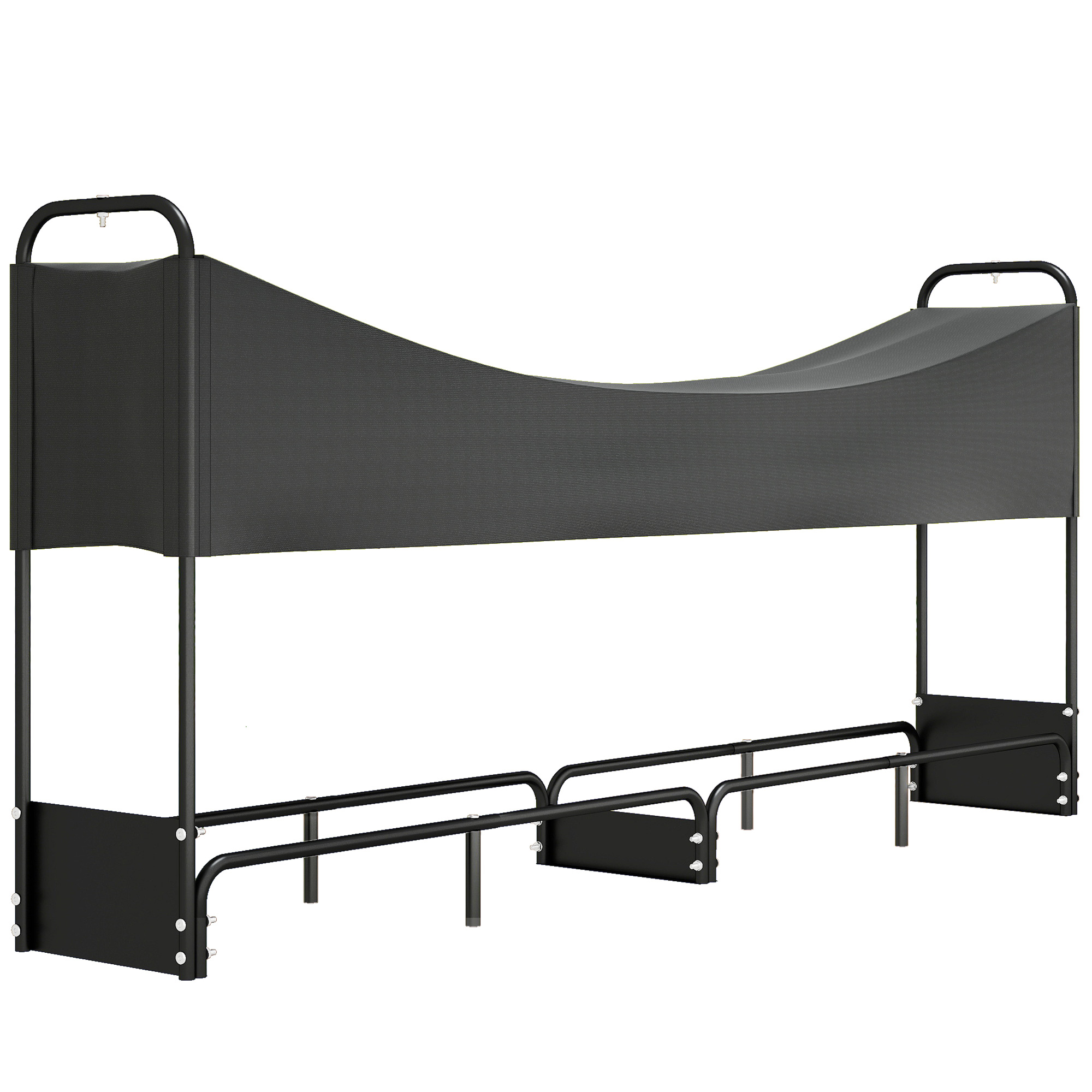 VELTHORYN 8.5ft Firewood Log Rack with 300kg Capacity - Black - Life Essentials