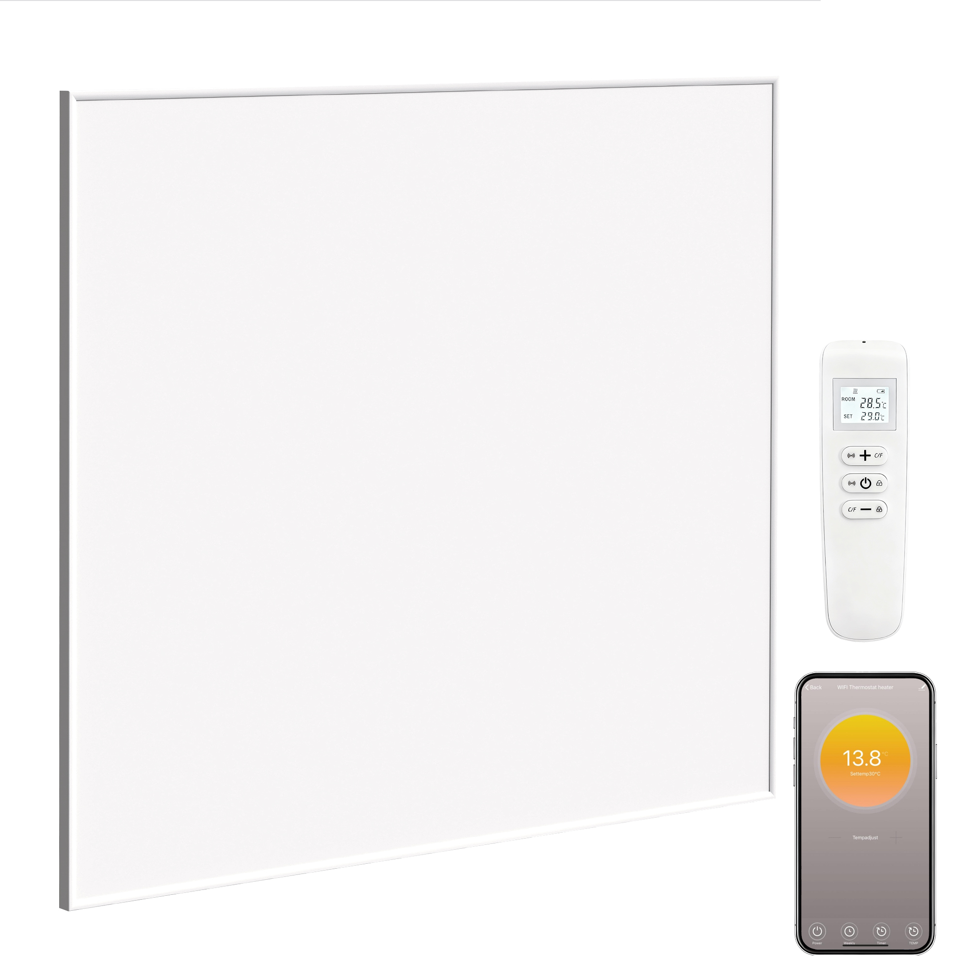 ARVIELLE Wall Mounted Wifi Smart Electric Space Heater with Far Infared 520W - White - Life Essentials