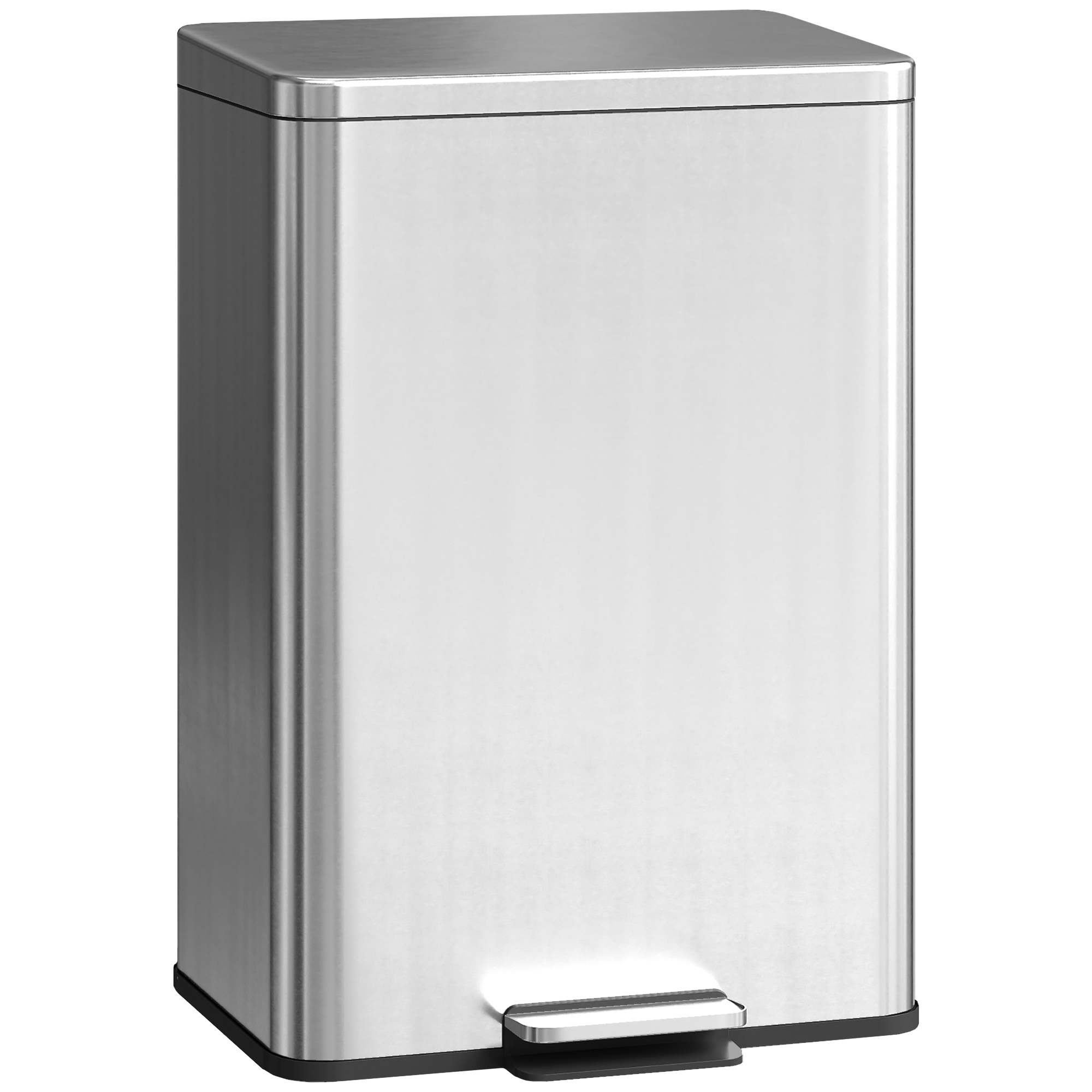 VEXMEREE 20L Rubbish Bin with Soft Close Lid, Stay Open Function, Pedal Bin and Removable Inner Bucket -Silver - Life Essentials