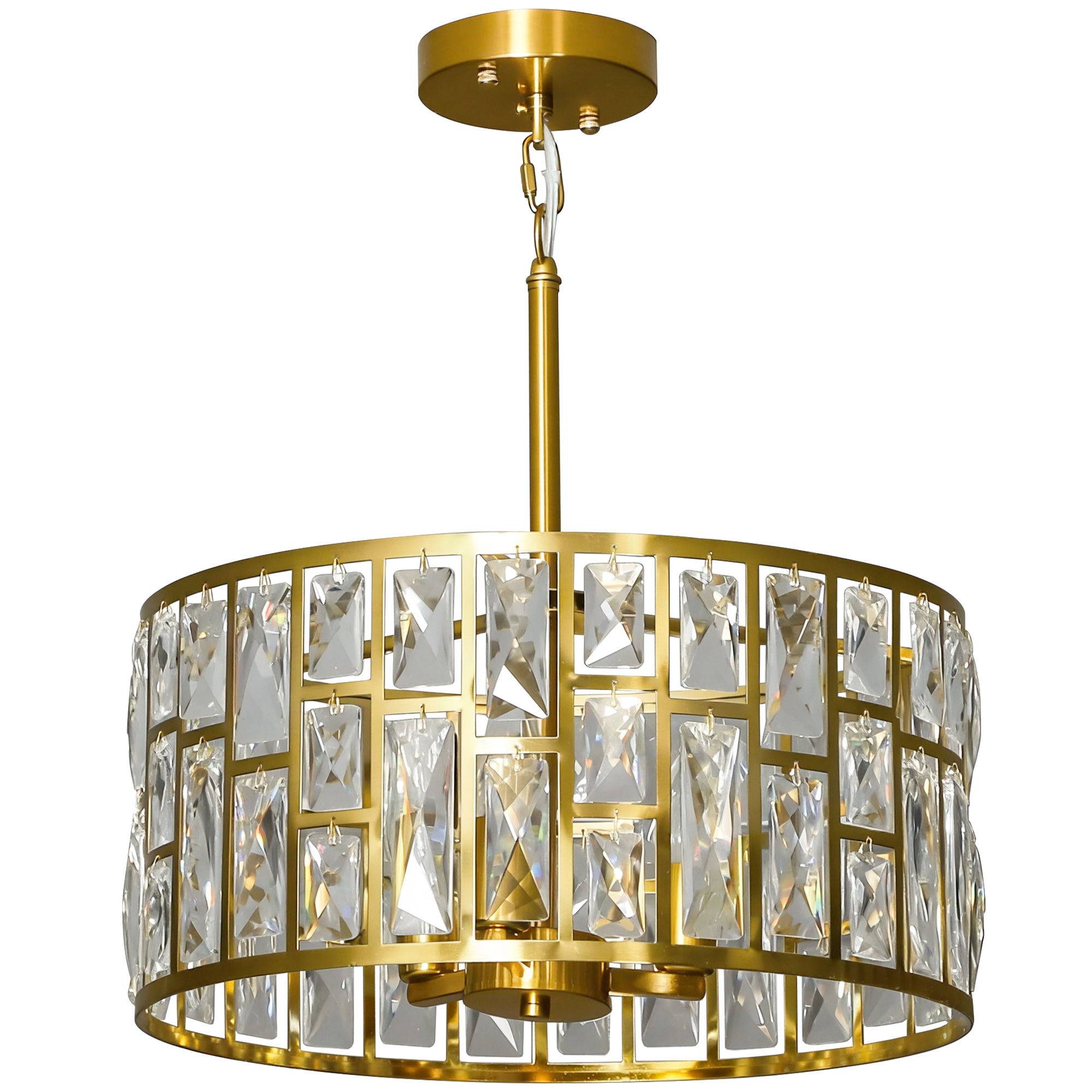 ALTHERIS 72 Glass Crystallite Chandelier - Gold - Life Essentials
