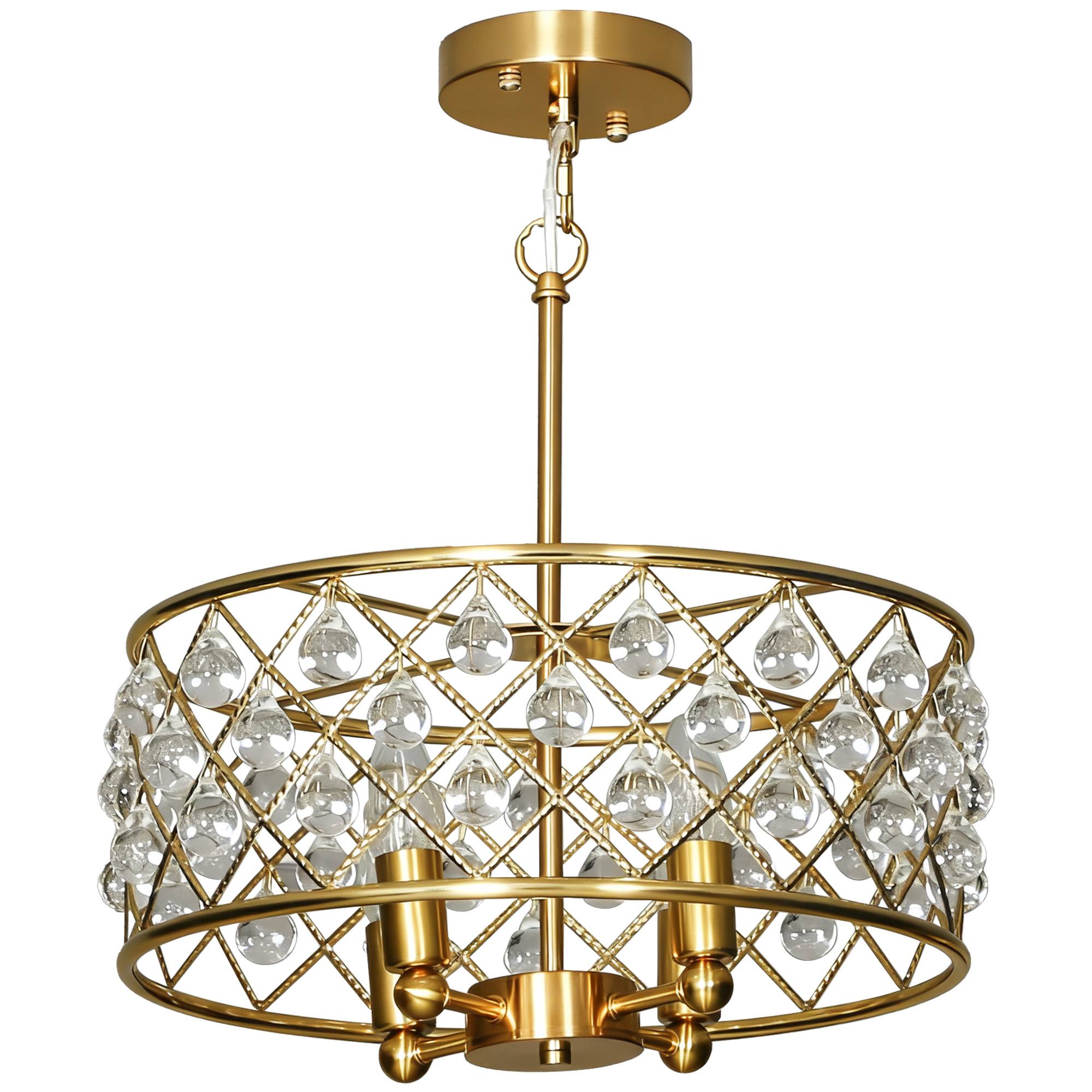 TOLVENNE 51 Crystallite Chandelier with Four Bulb - Gold - Life Essentials