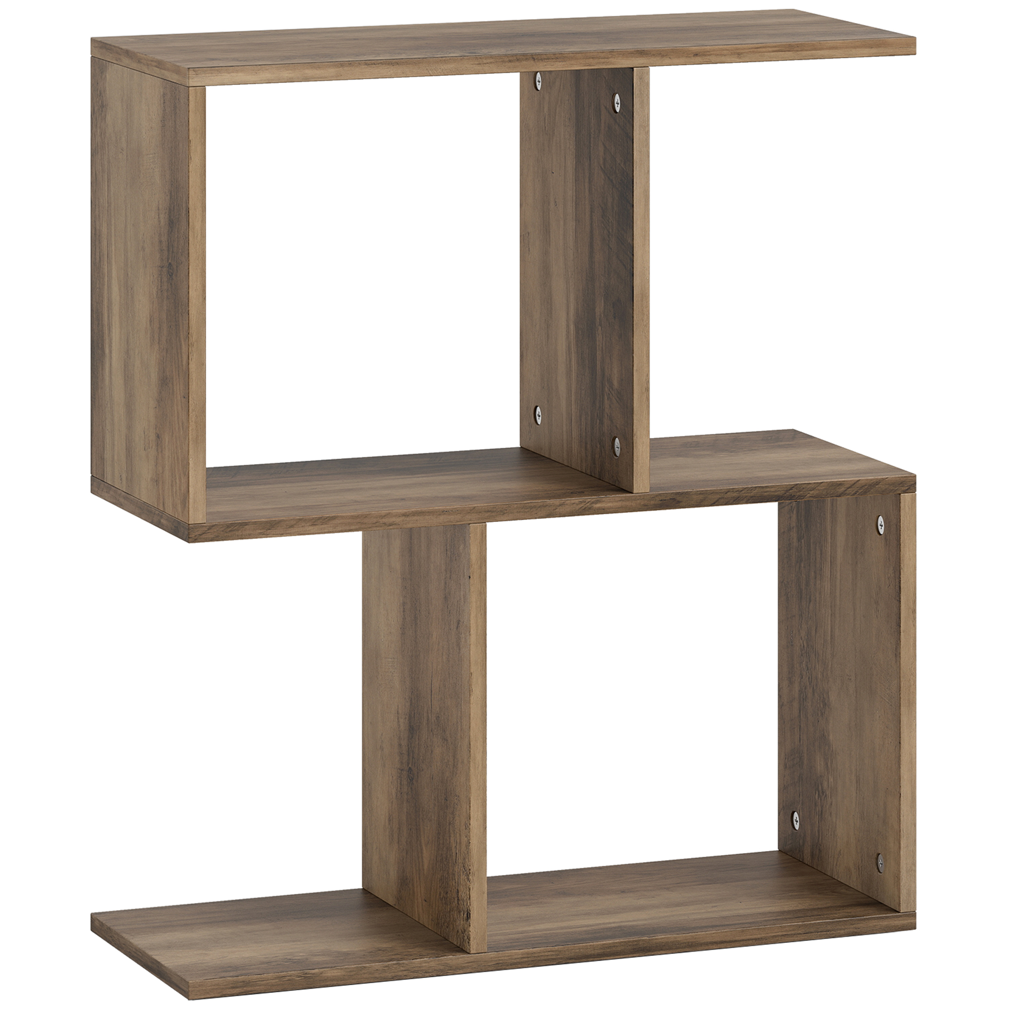 WYRLANTH 3-Tier Narrow Side Table with Storage Shelves and S-Shaped - Medium Oak - Life Essentials