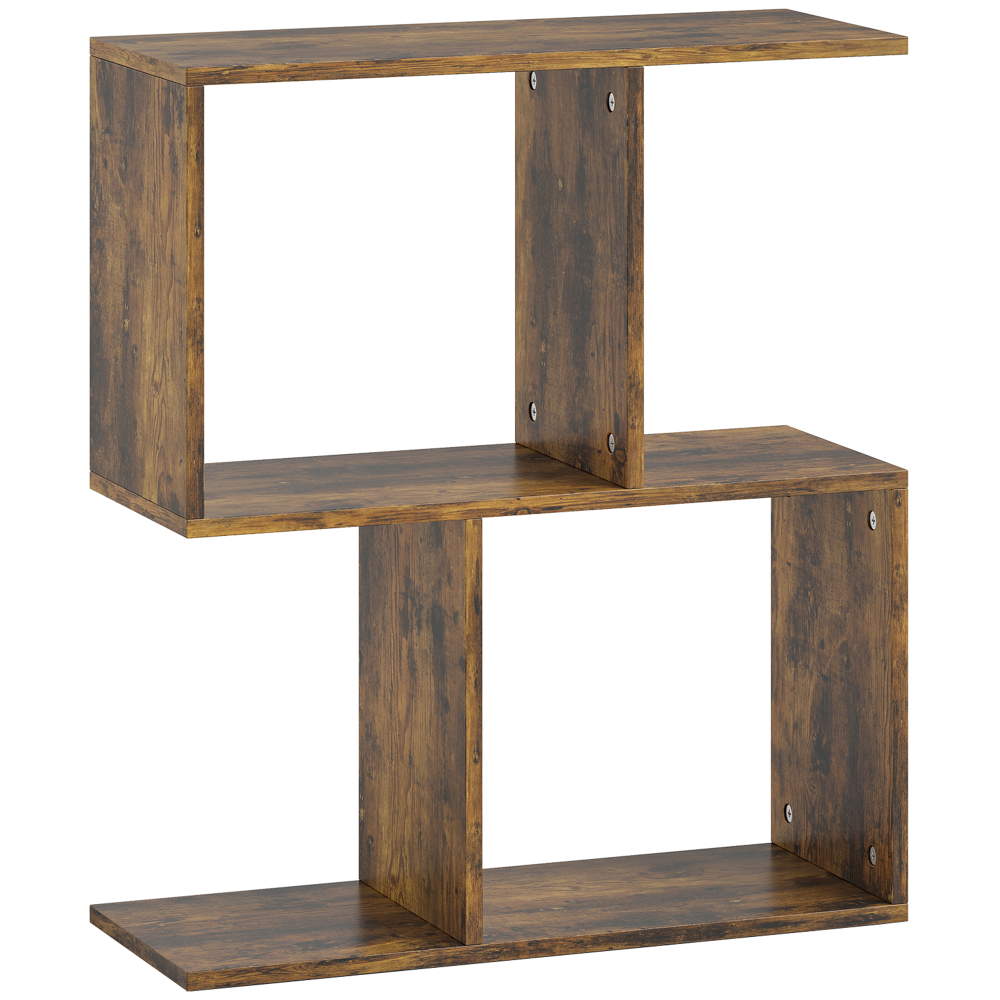 WYRLANTH 3-Tier Narrow Side Table with Storage Shelves and S-Shaped - Dark Oak - Life Essentials