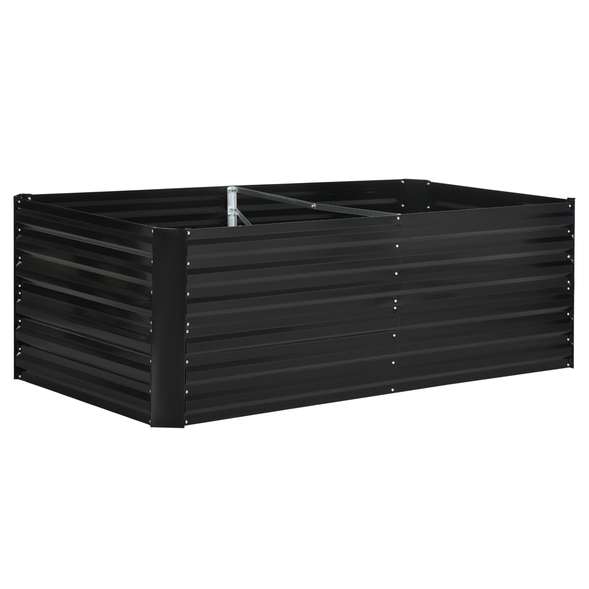 ZENFORD Galvanised Steel Raised Garden Bed 180cm - Black - Life Essentials