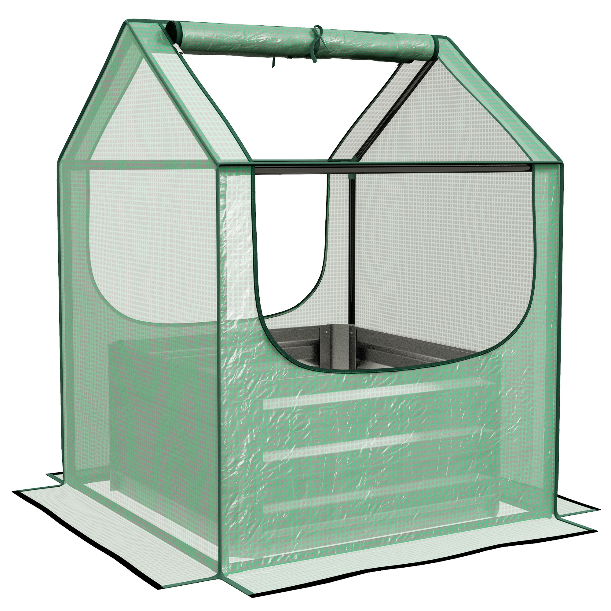 INDALE Square Garden Planter Bed with Cover - Green - Life Essentials