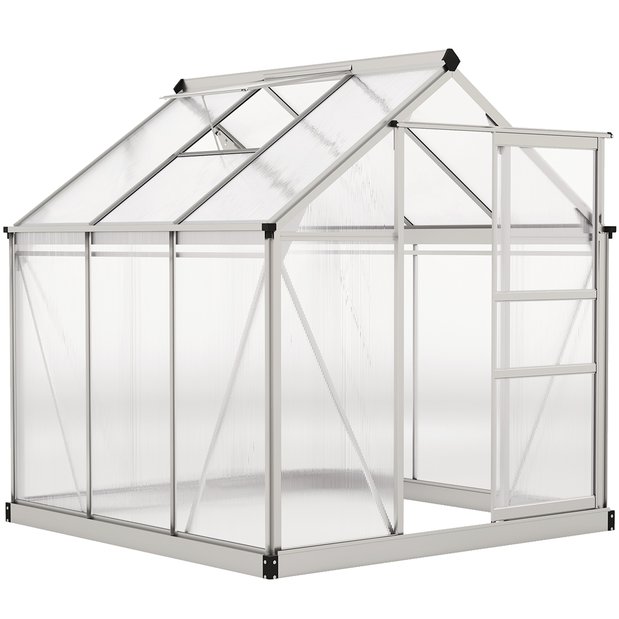 RIVERTON Polycarbonate Greenhouse 6 x 6ft - Clear - Life Essentials
