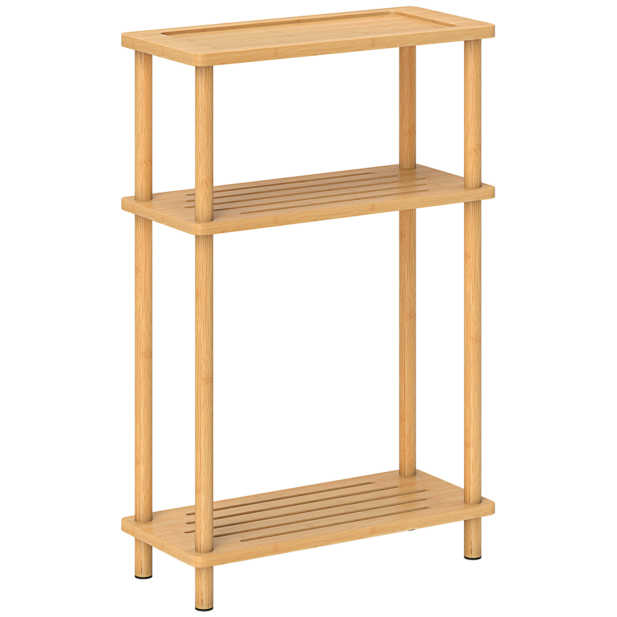 VARNLEY Bamboo Side Table 3 Tier Slim End Table - Natural - Life Essentials