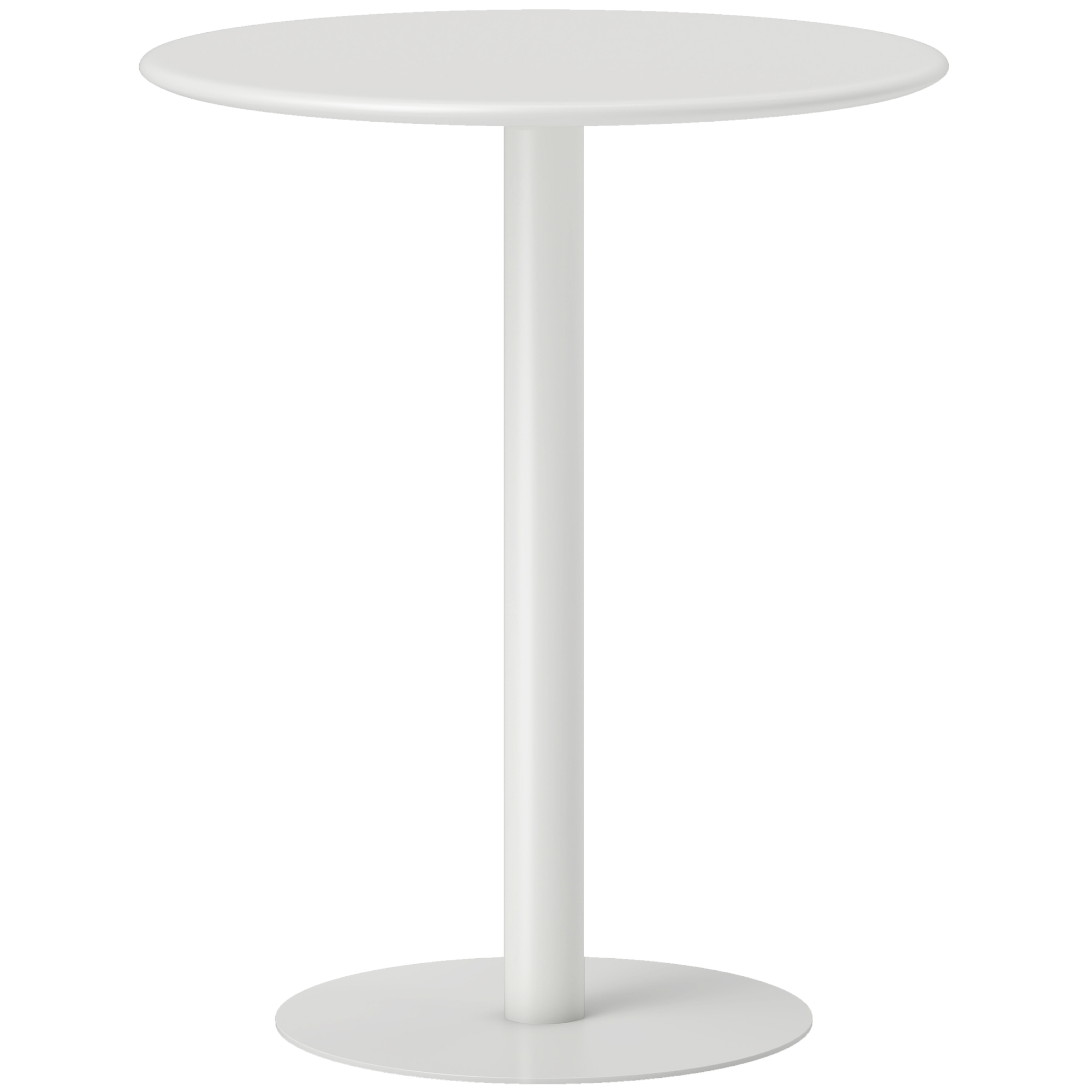 VEXHILL Round Dining Table with Steel Base - White - Life Essentials
