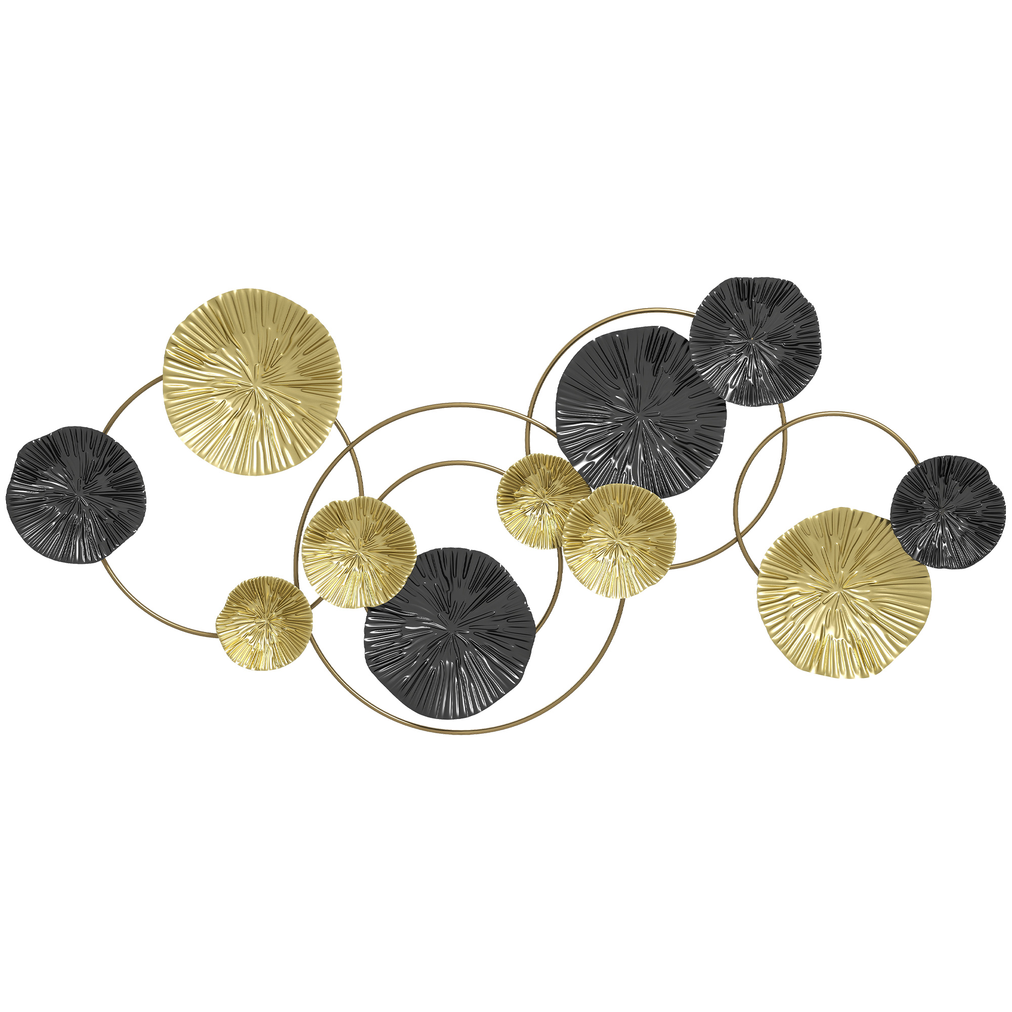 DRAYMERE Modern Metal Multi Disc Wall Art Decor - Gold - Life Essentials