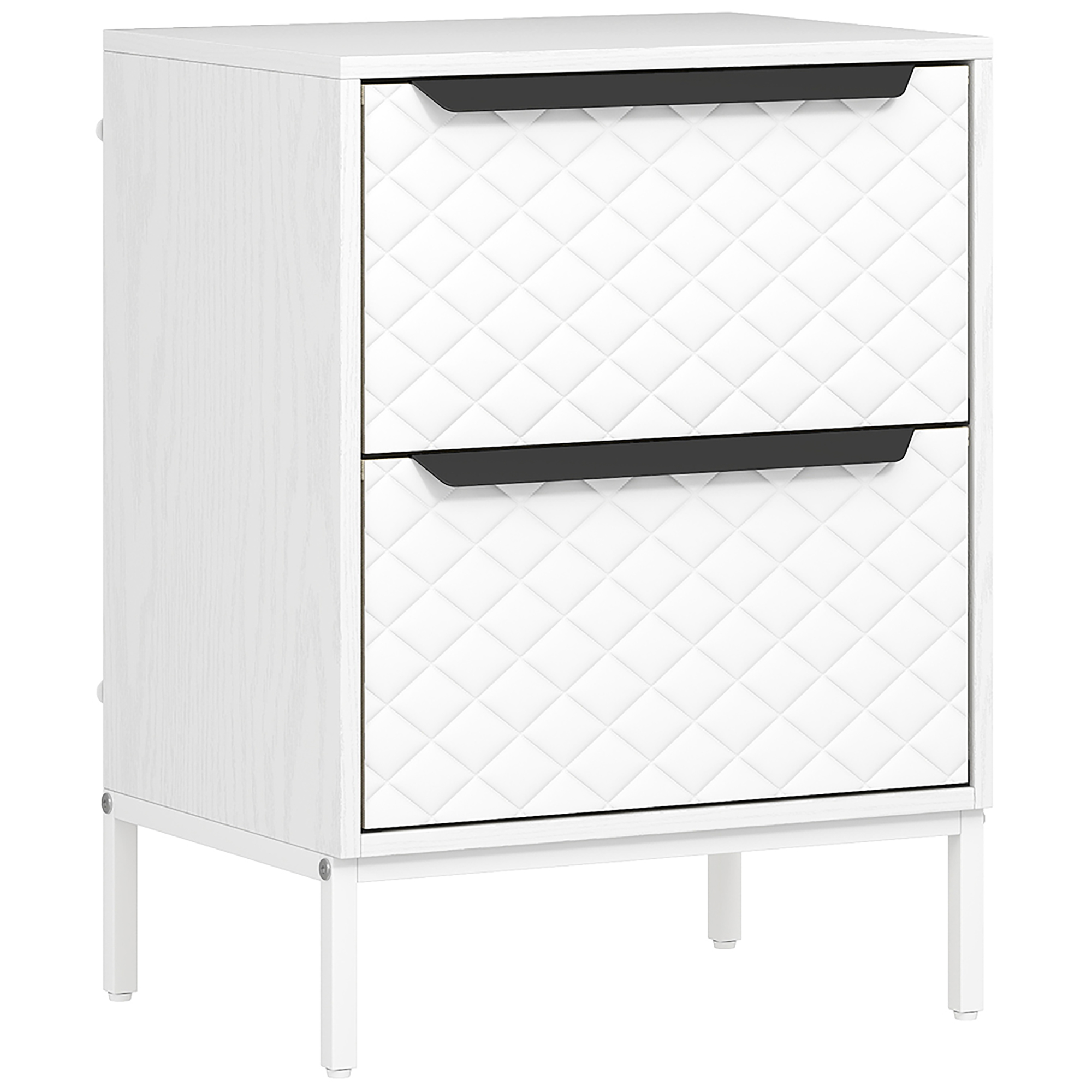 INGHURST White Fabric Chest of Drawers - Small-sized, 2 Drawers - Life Essentials
