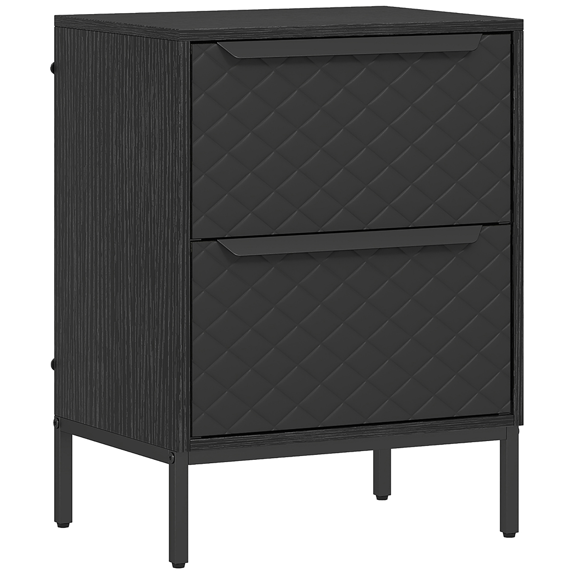INGHURST Black Fabric Chest of Drawers - Small-sized, 2 Drawers - Life Essentials