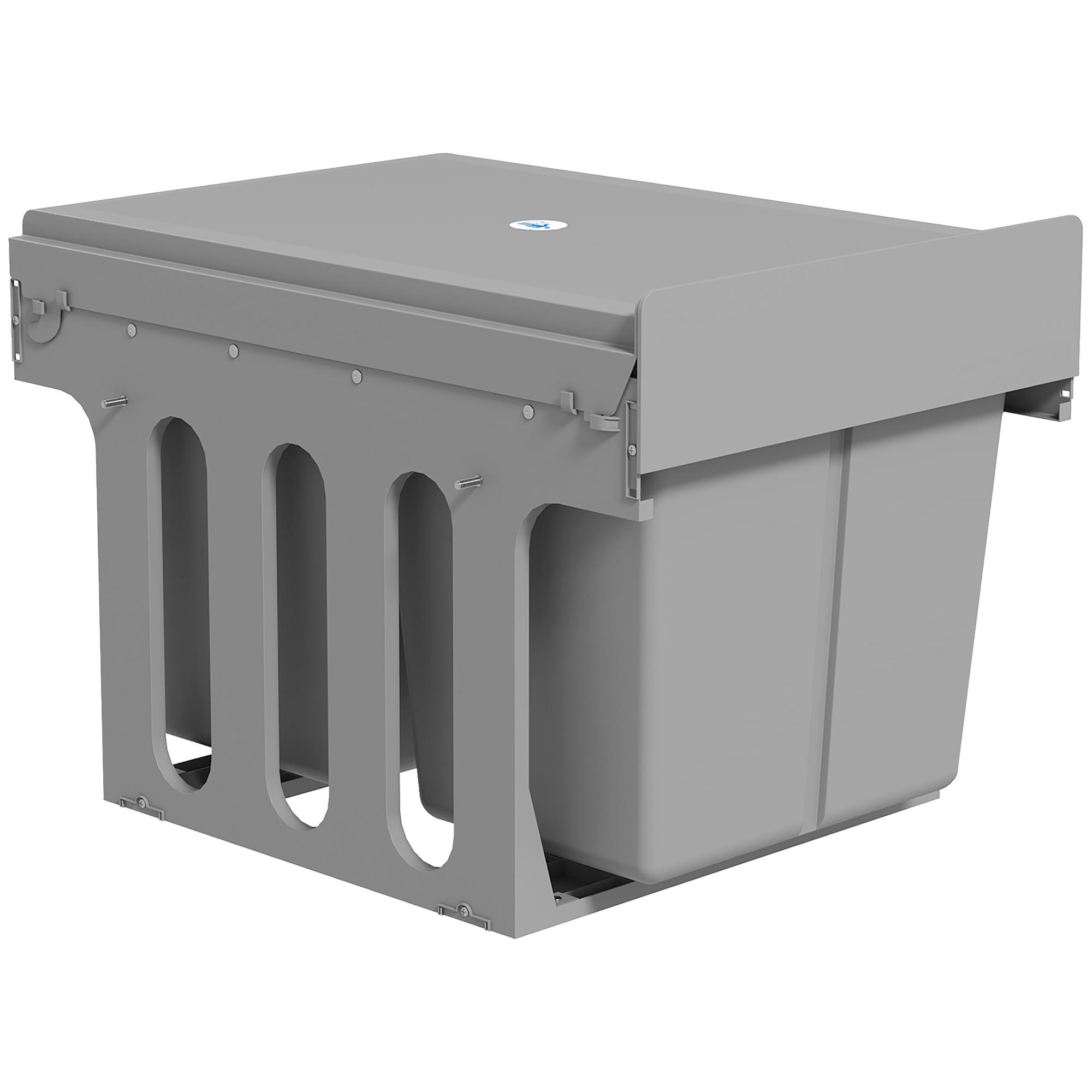 ALTHORNE Pull Out Under Sink Bin with 2 Compartments - Light Grey - Life Essentials
