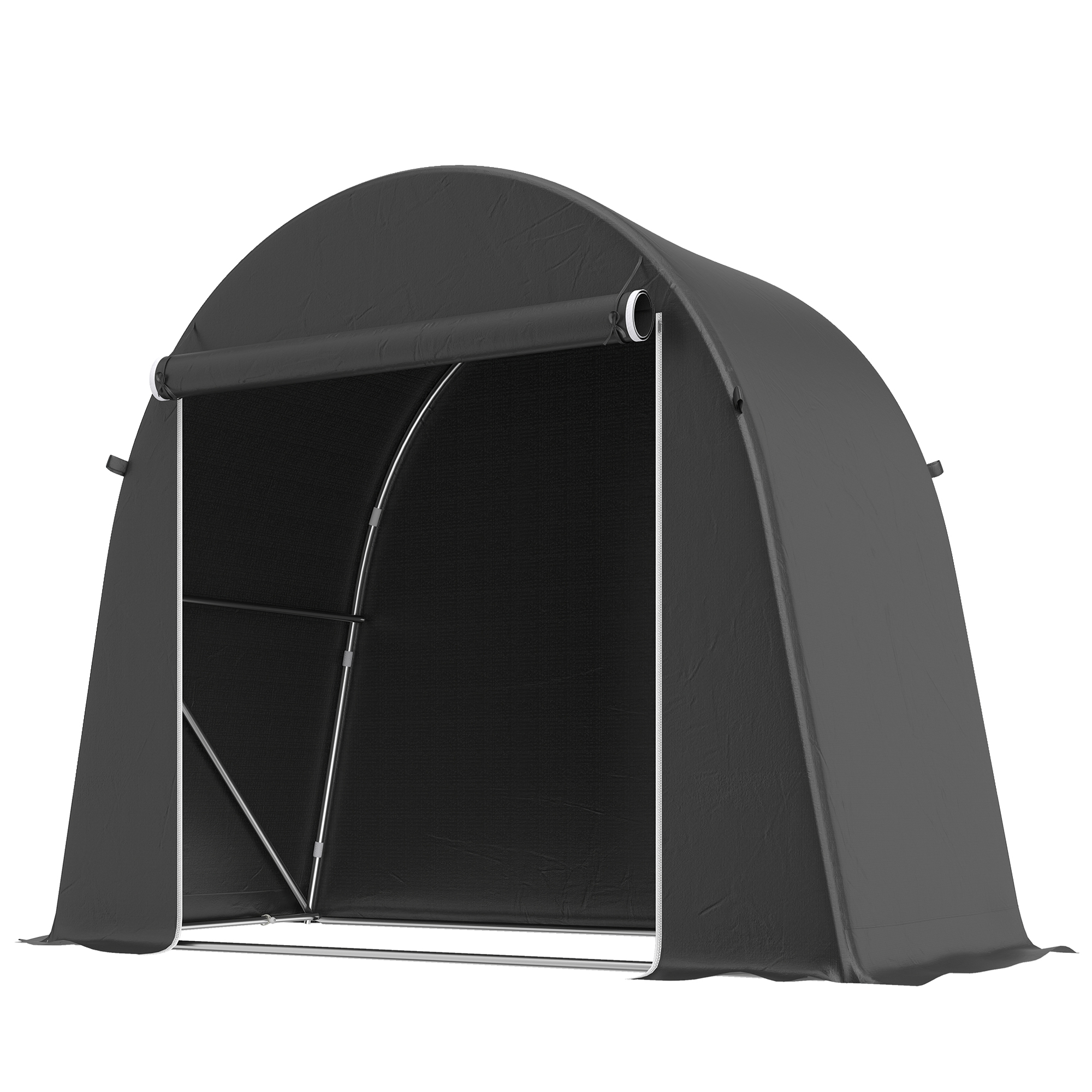QUORNDALE Garden Storage Tent 8 x 4ft Waterproof Bike Shelter - Dark Grey - Life Essentials