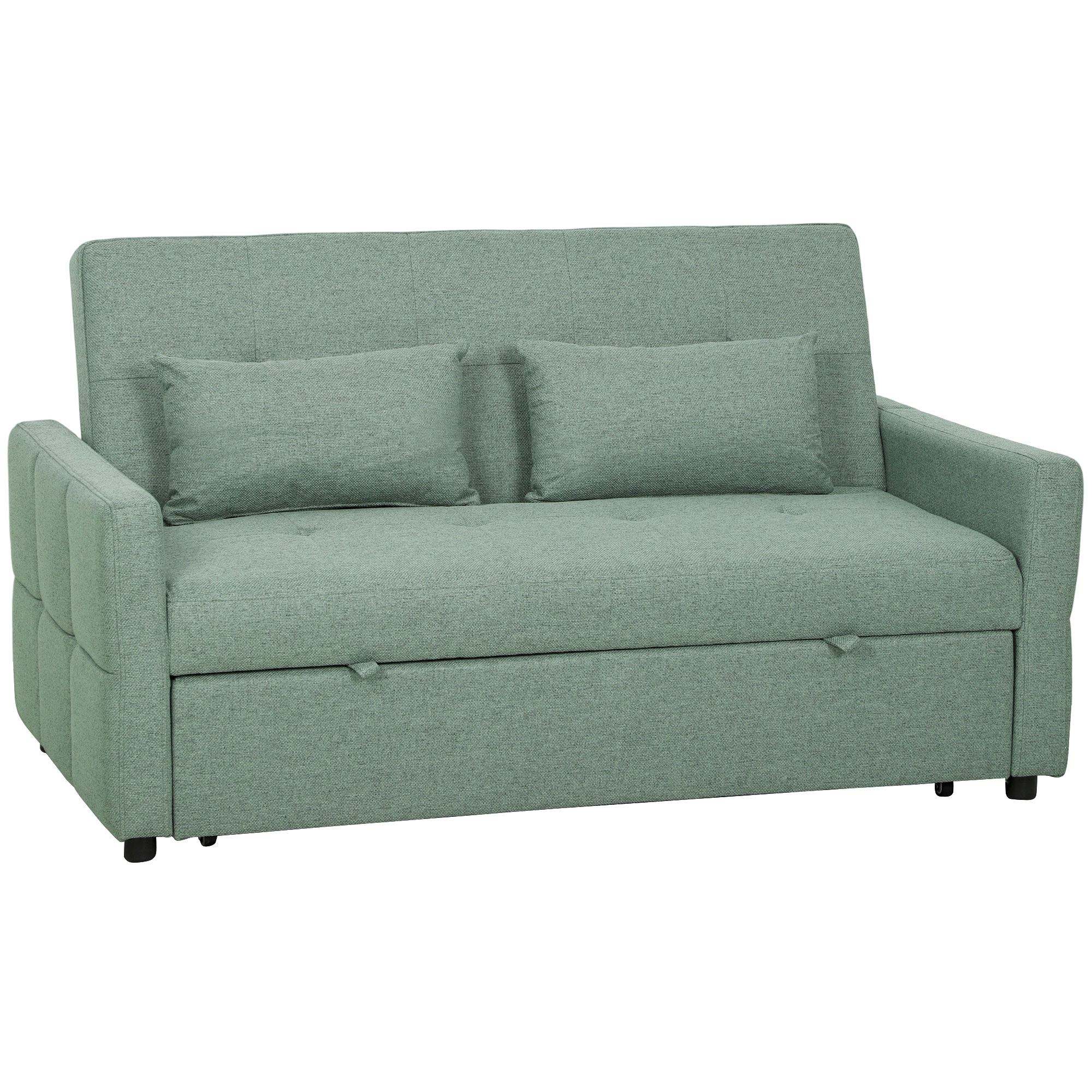 SOUTHLEY 2 Seater Sofa Bed Three Way Convertible - Green - Life Essentials