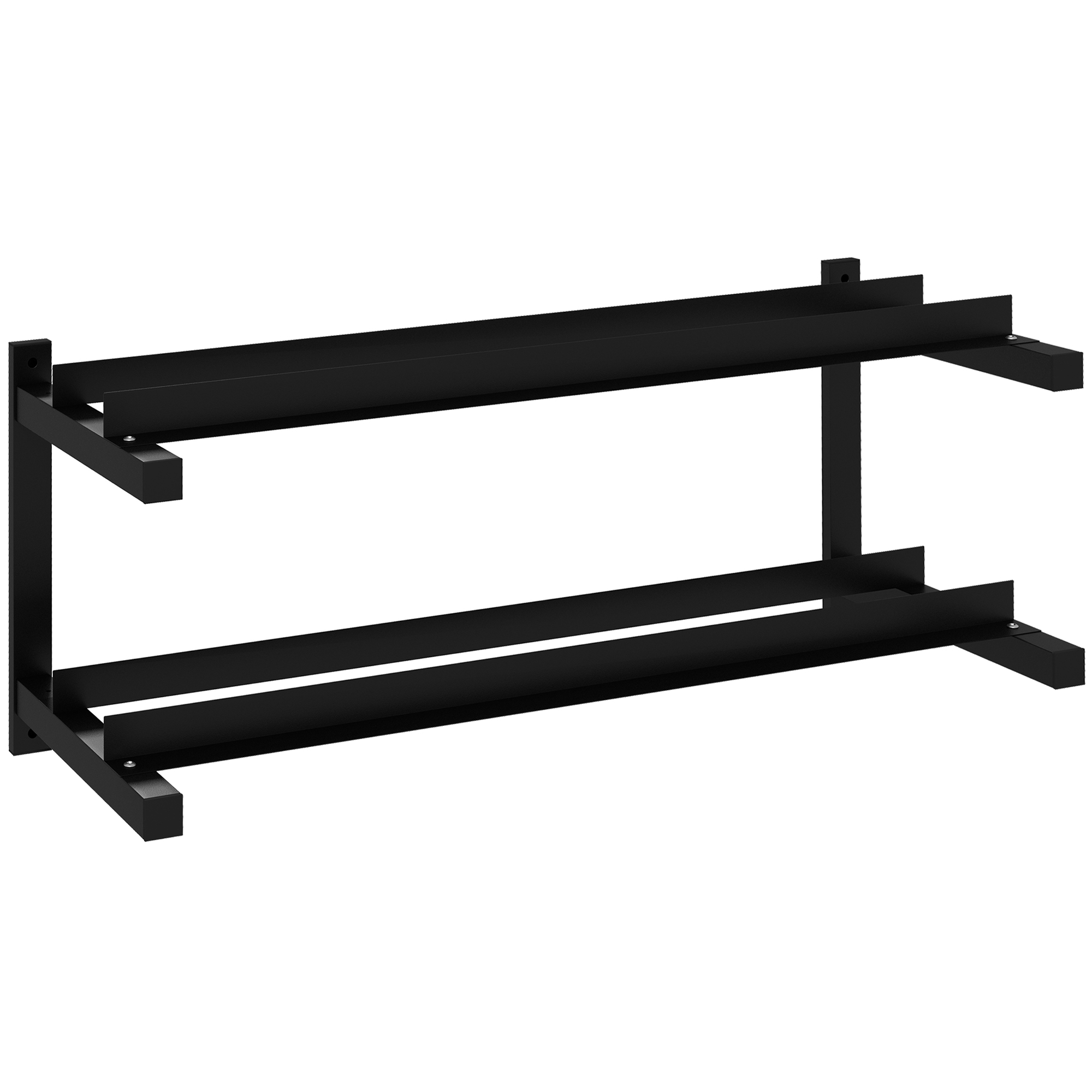 IRWICK Wall Mounted Dumbbell Rack 2 Tier - Black - Life Essentials