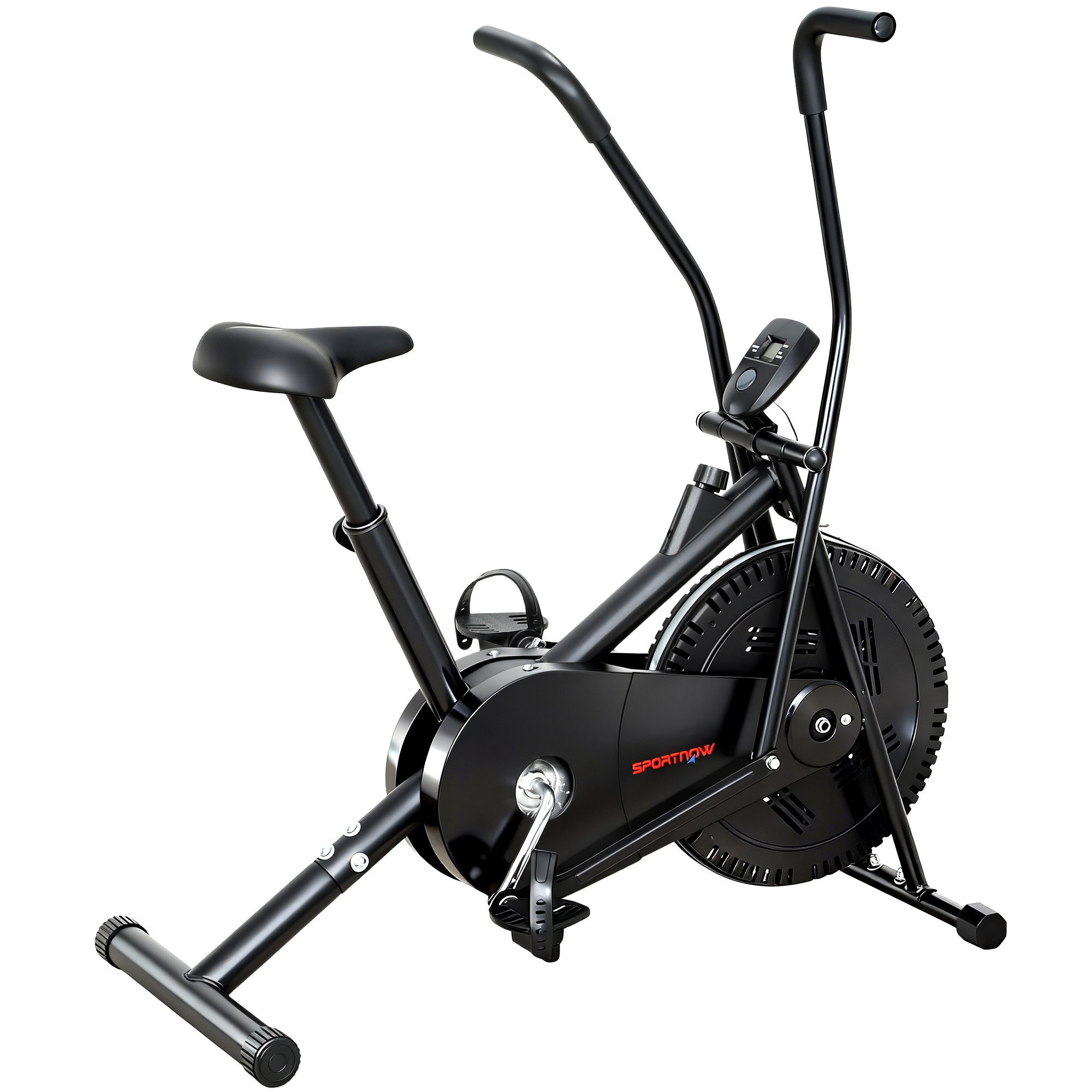 FERNWELL Exercise Bike with Adjustable Seat - Black - Life Essentials