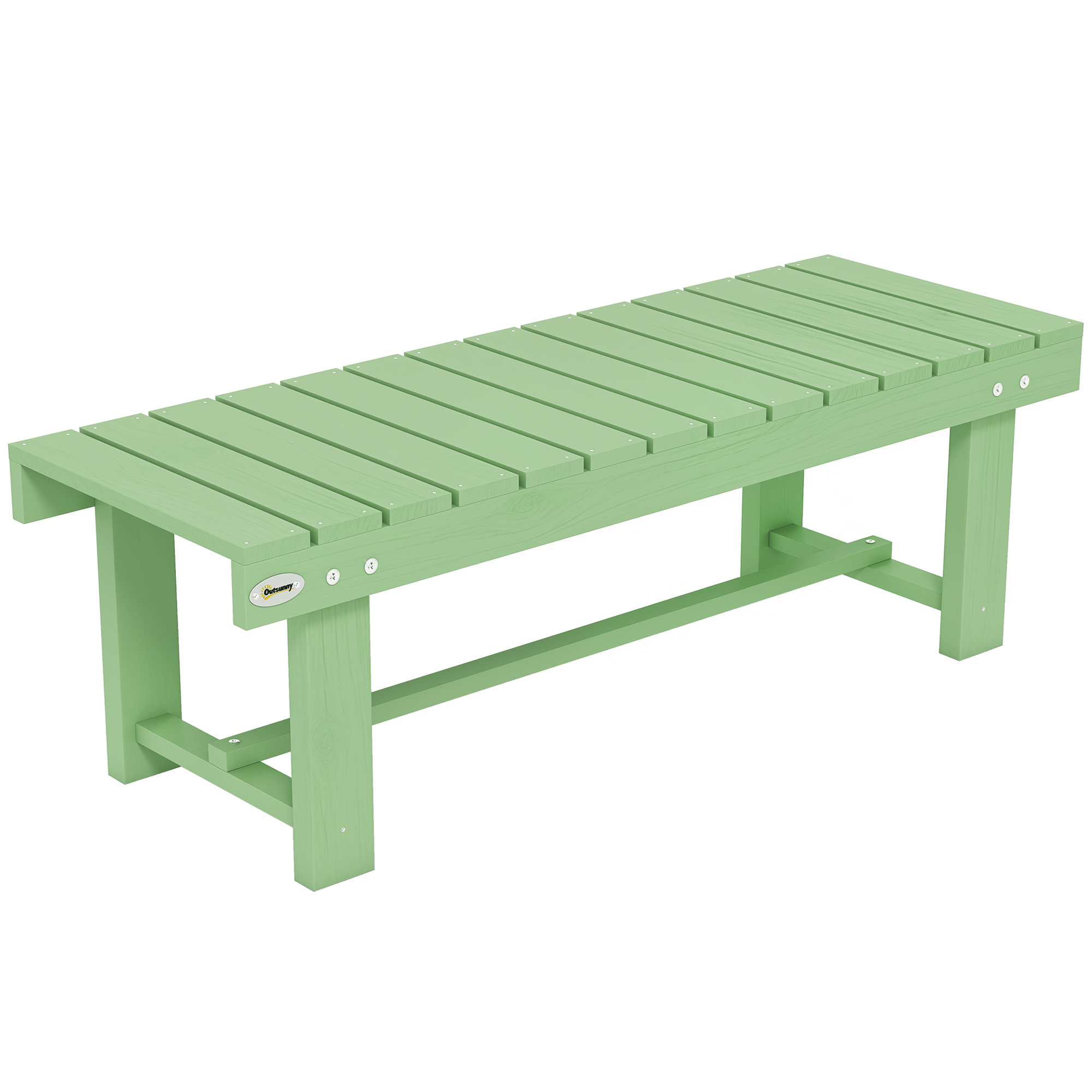 QUARNDON Wooden Garden Bench Backless Outdoor Seat - Light Green - Life Essentials