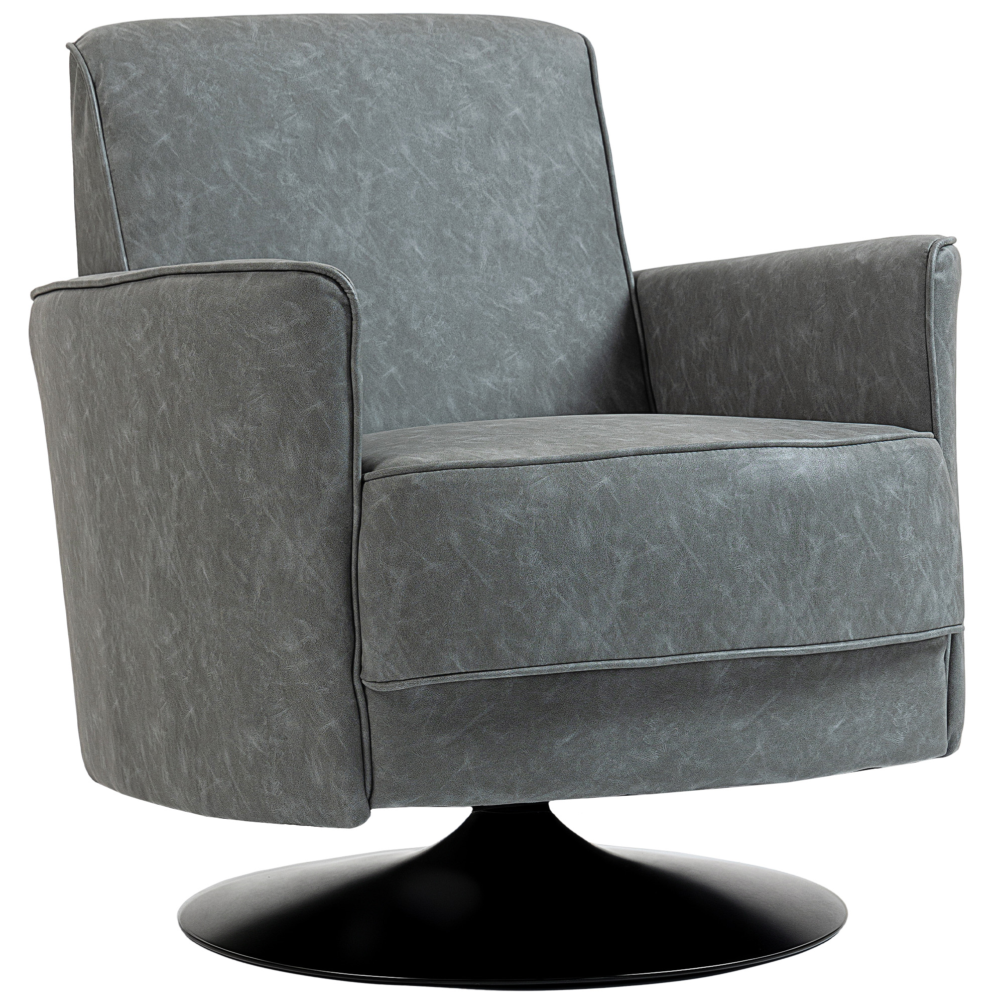 UPFORD Upholstered Swivel Accent Chair - Grey - Life Essentials