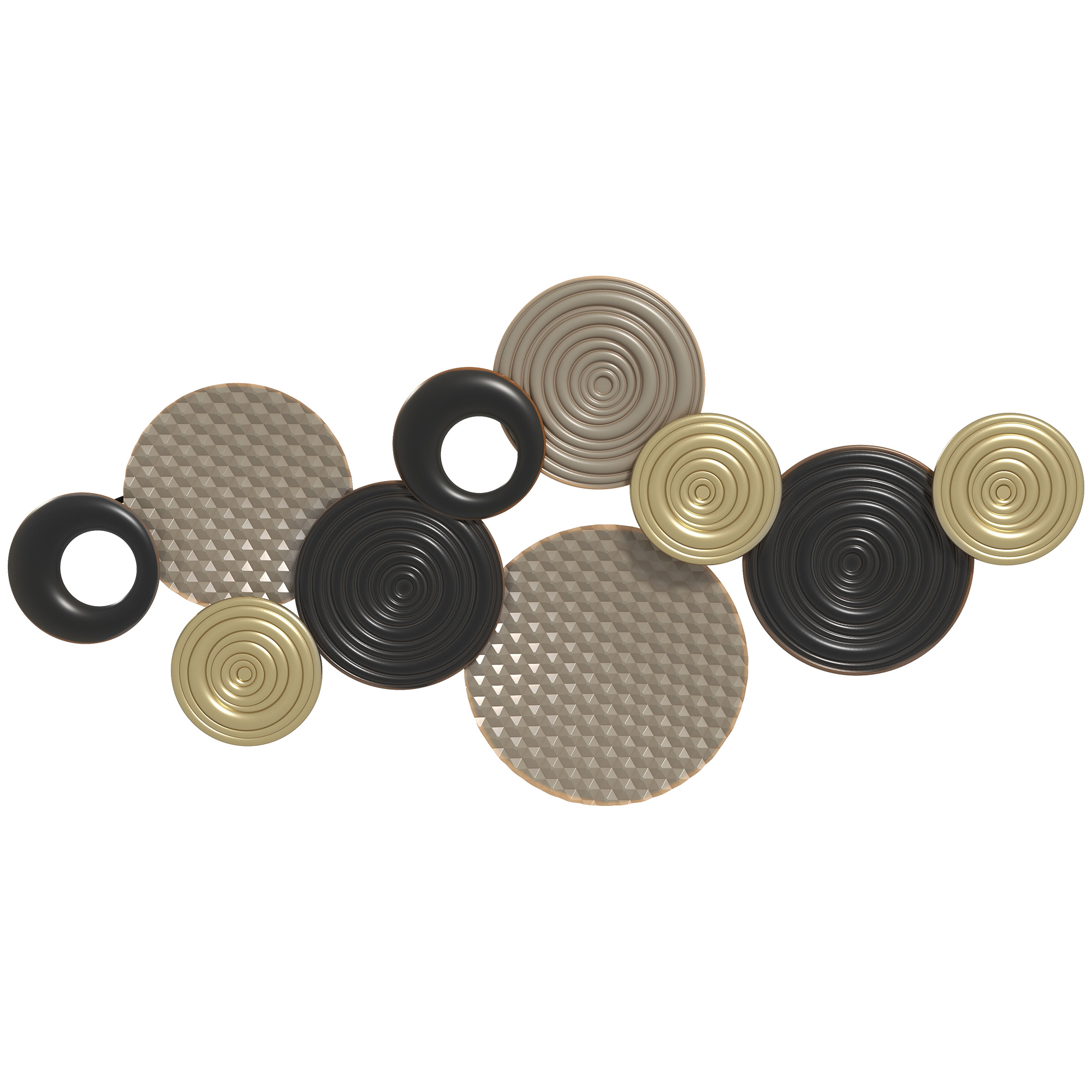 BECKWELL Modern Metal Disc Wall Art Decor - Black - Life Essentials