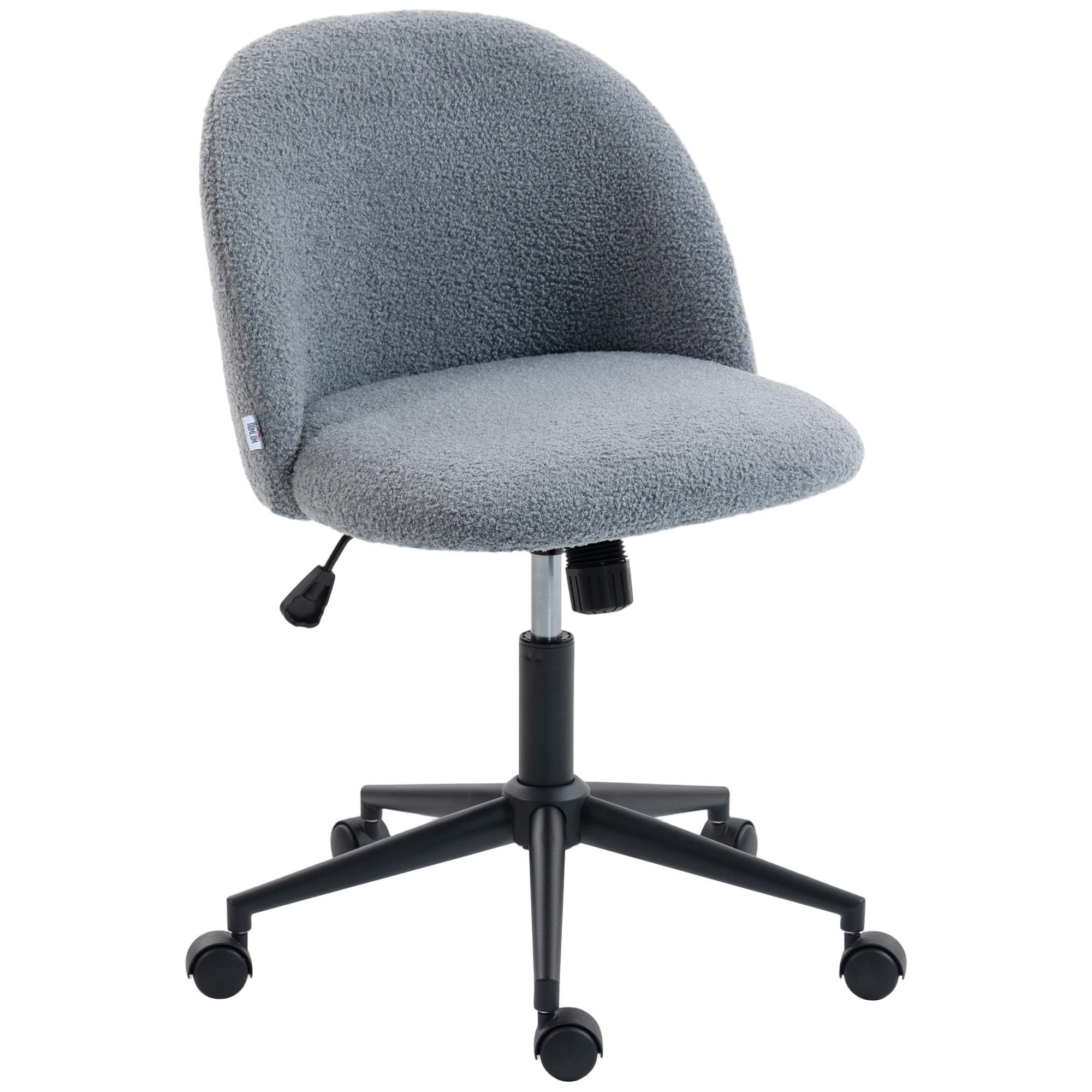 PARWOOD Teddy Fleece Office Chair with Wheels - Grey - Life Essentials