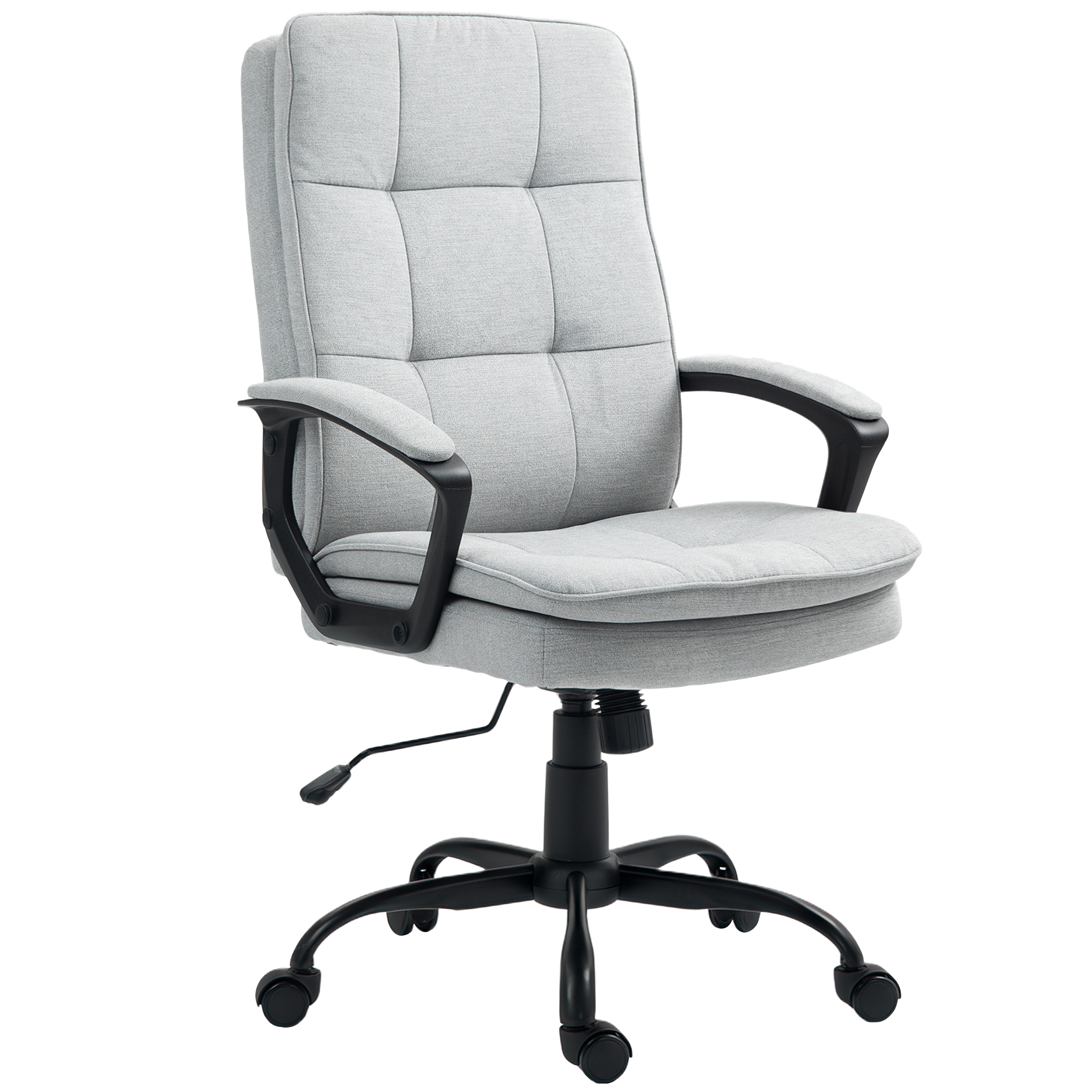 IDMERE Linen Look Padded Office Chair - Grey - Life Essentials