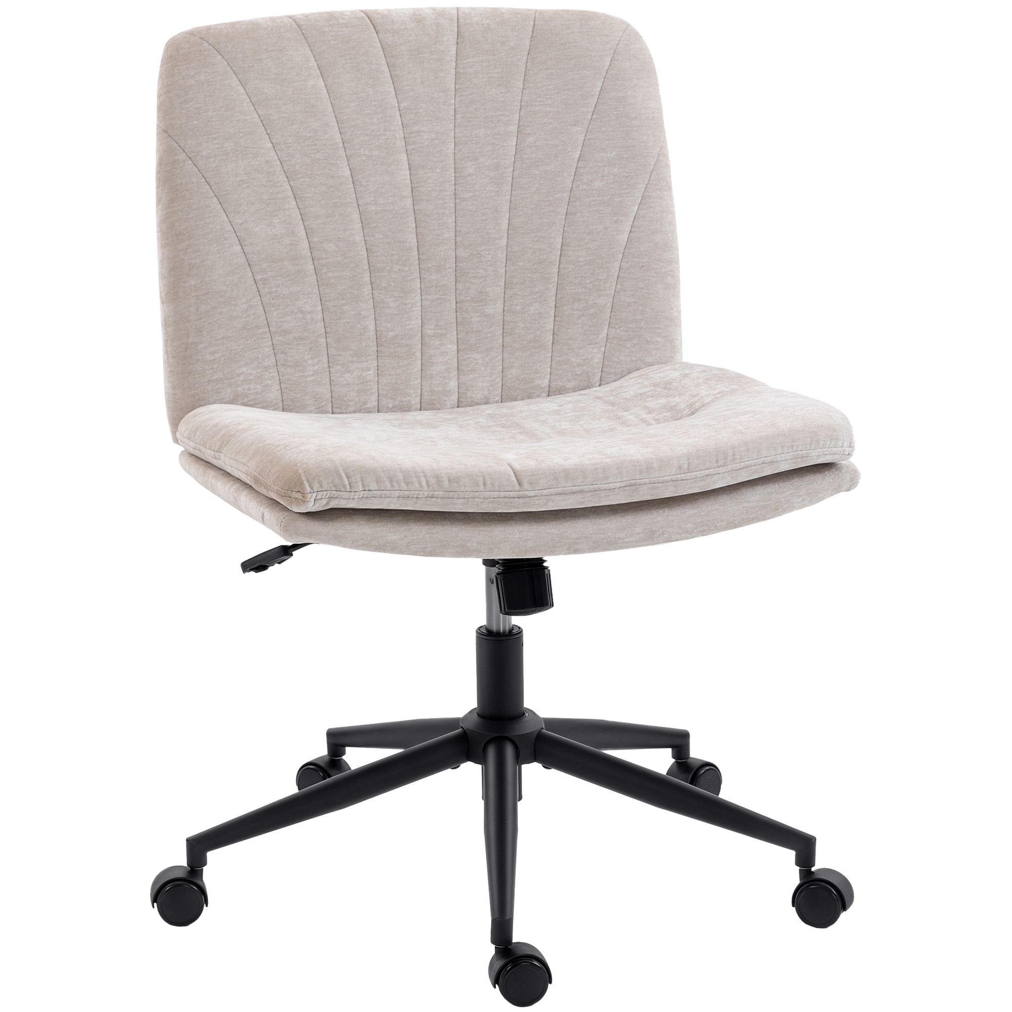 QUASDEN Criss Cross Office Chair with Wheels - Beige - Life Essentials