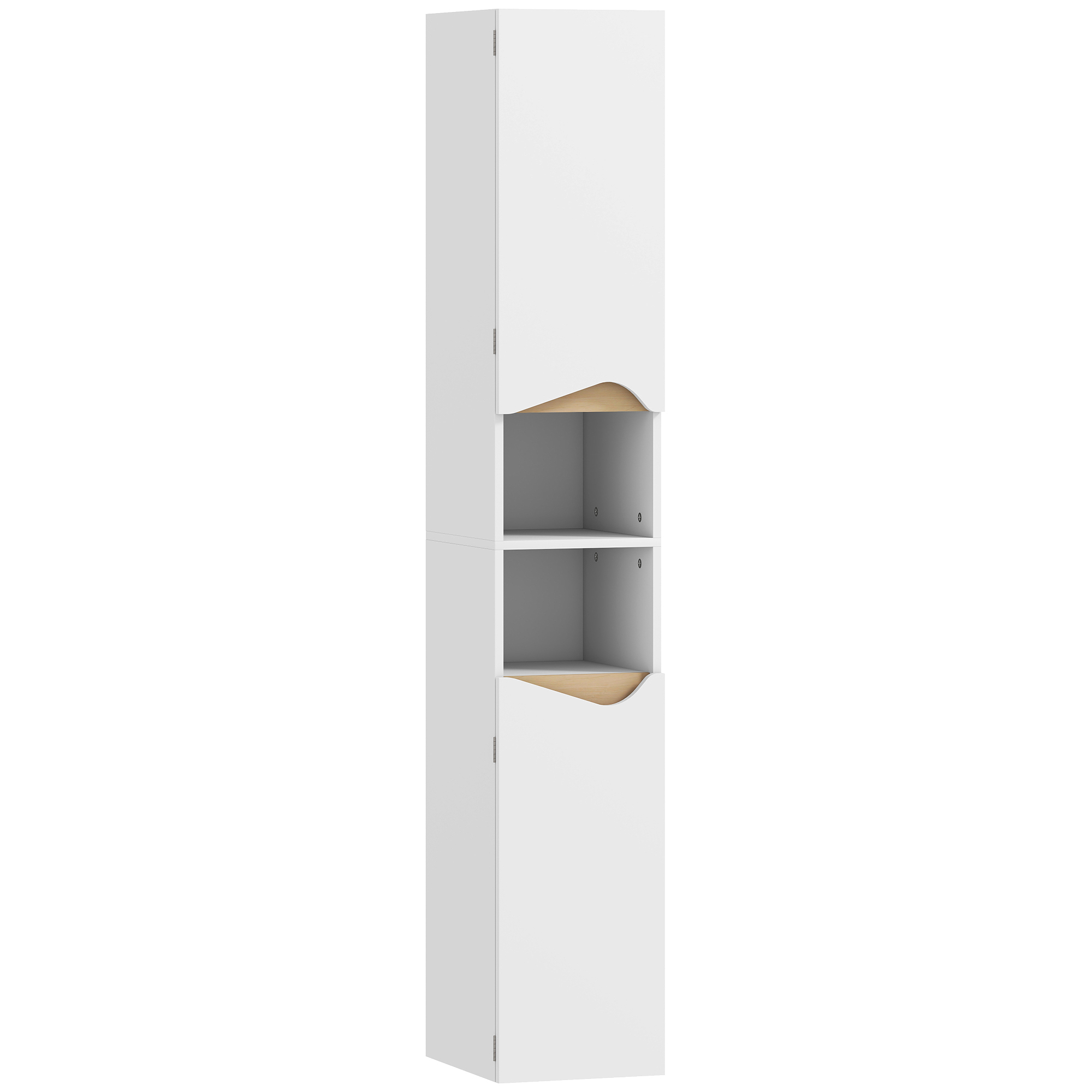 YARDTHORPE Tall Slim Bathroom Cabinet with Shelves - White - Life Essentials