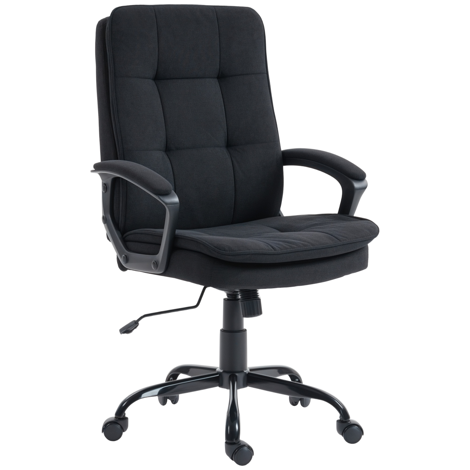 IDMERE Linen Look Padded Office Chair - Black - Life Essentials