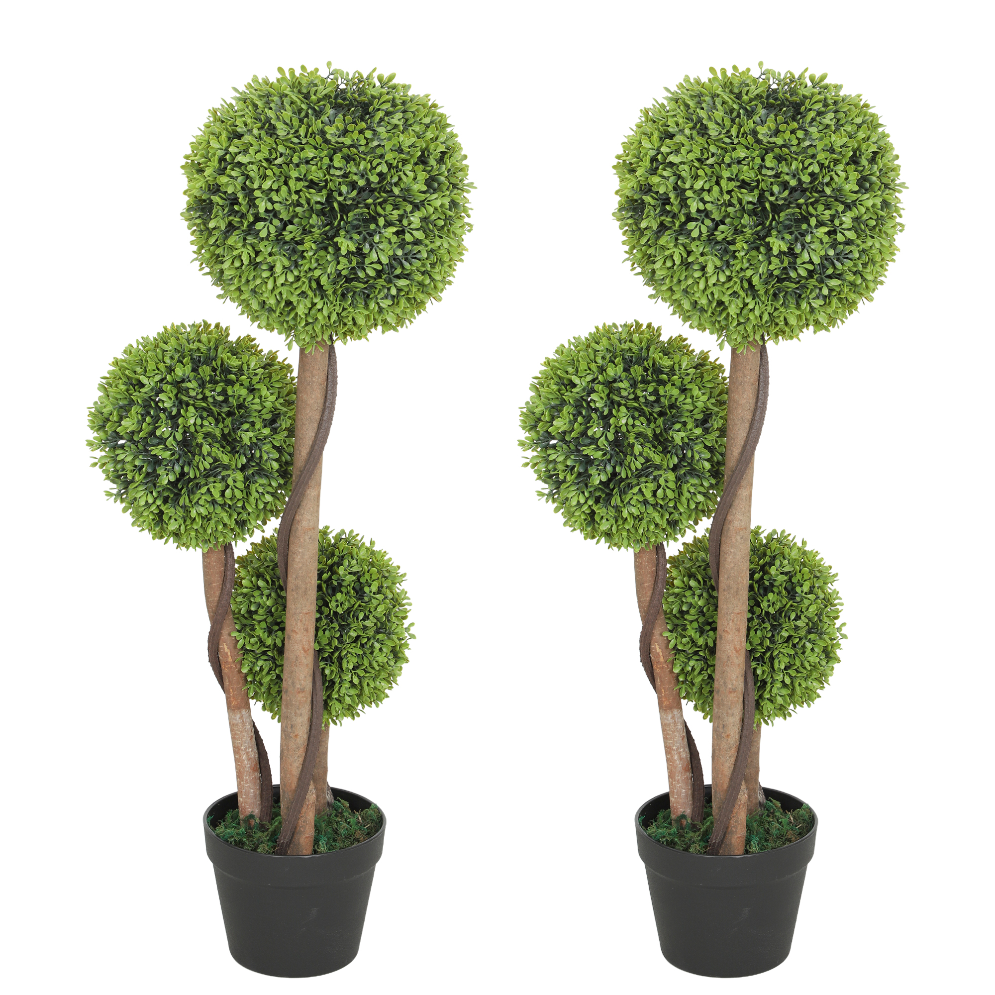 Artificial Boxwood Ball Topiary Trees Set of 2 - Green - Life Essentials