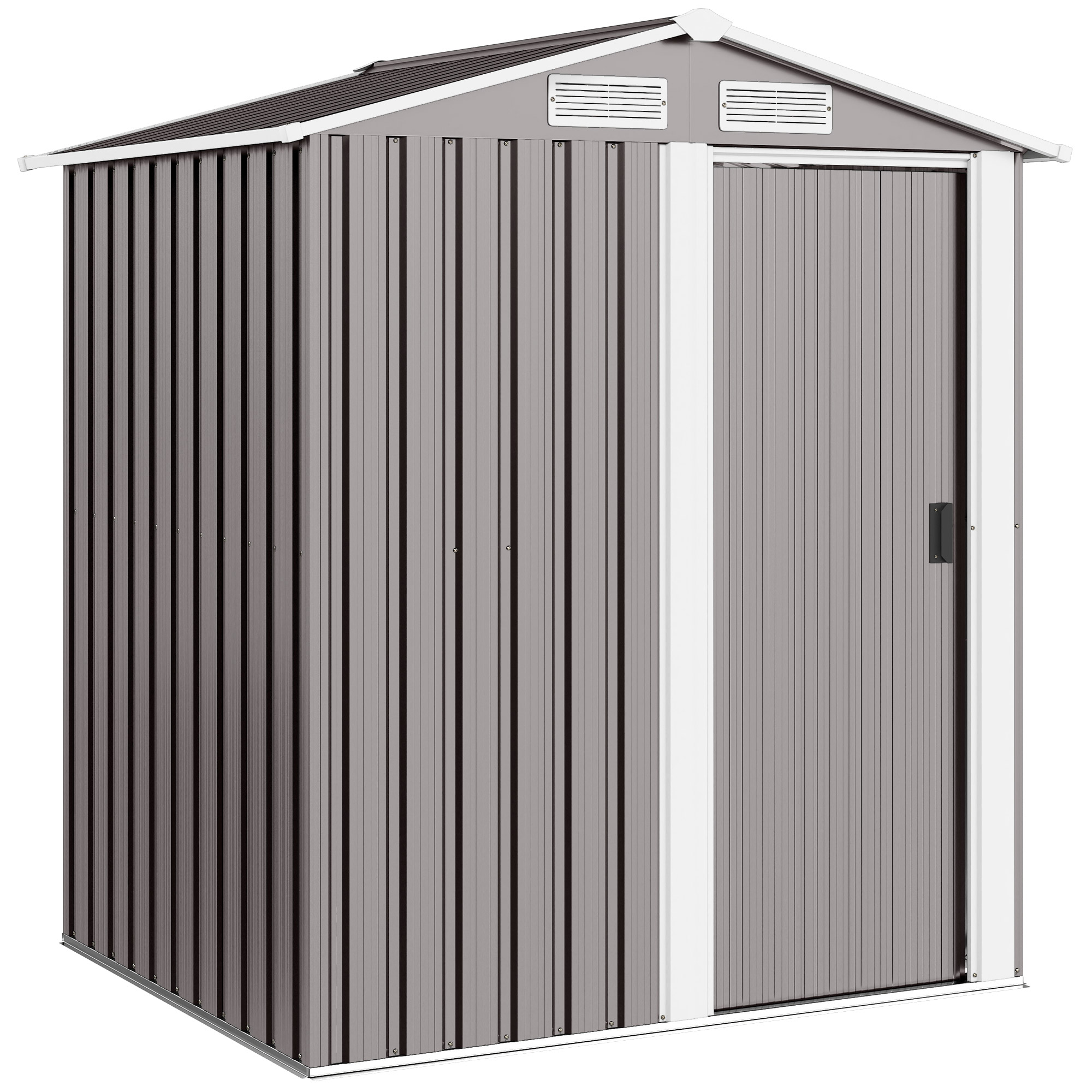 JADSYL Metal Metal Garden Shed - Grey - Life Essentials