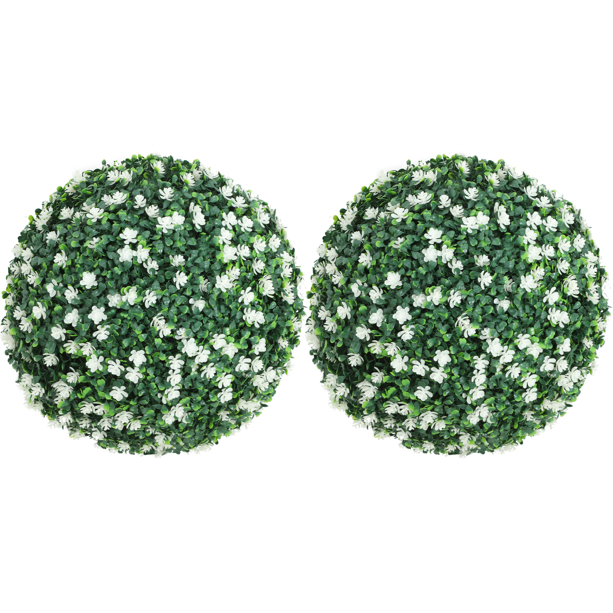Artificial Boxwood Ball Plants Set of 2 - White - Life Essentials