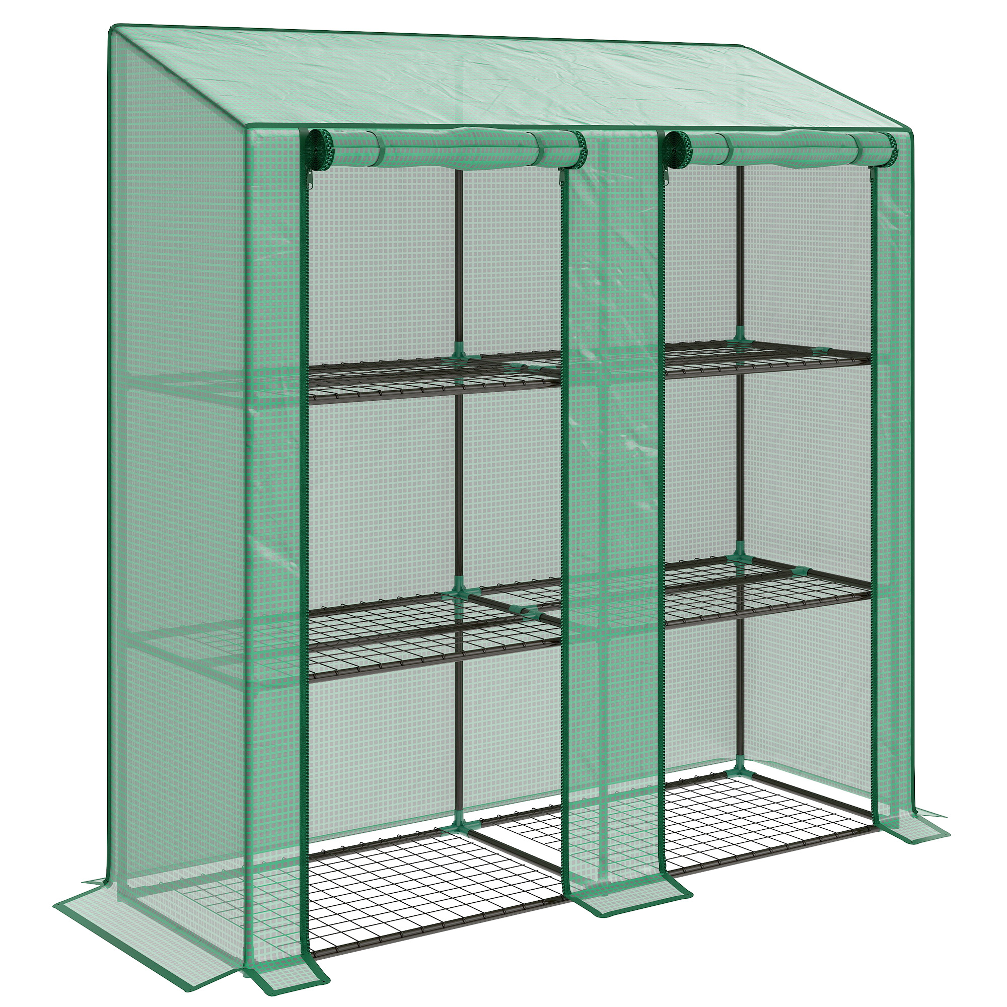 CARTHORPE Three Shelf Mini Greenhouse - Green - Life Essentials