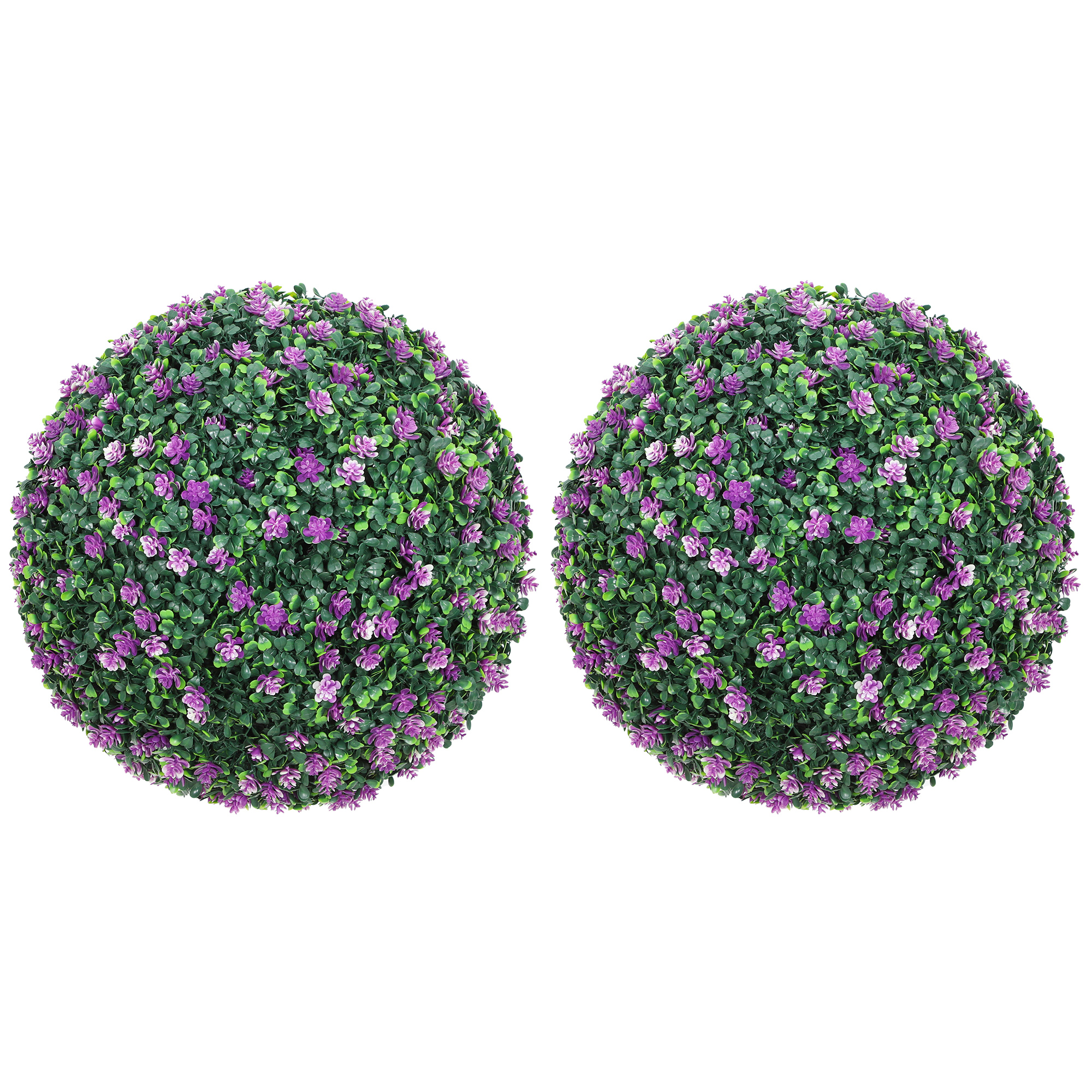 Artificial Boxwood Ball Plants Set of 2 - Purple - Life Essentials