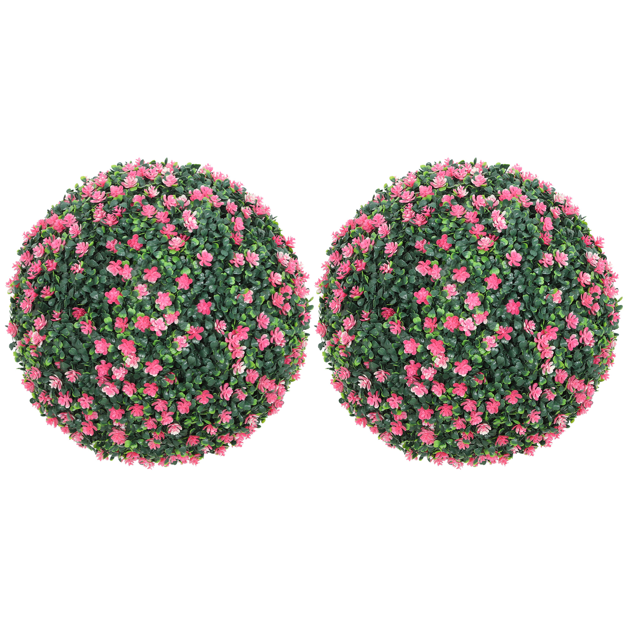 Artificial Boxwood Ball Plants Set of 2 - Pink - Life Essentials