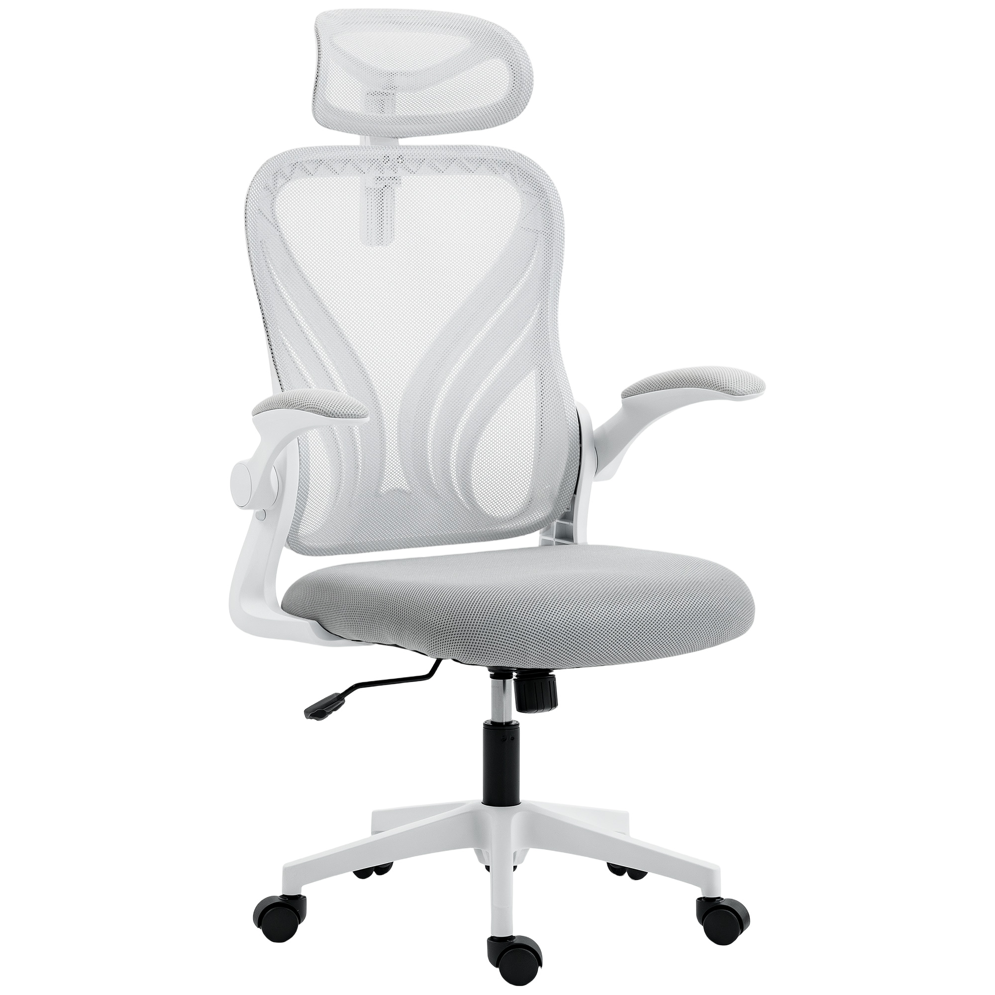 WICKMERE Ergonomic Office Chair with Foldable Backrest - Light Grey - Life Essentials