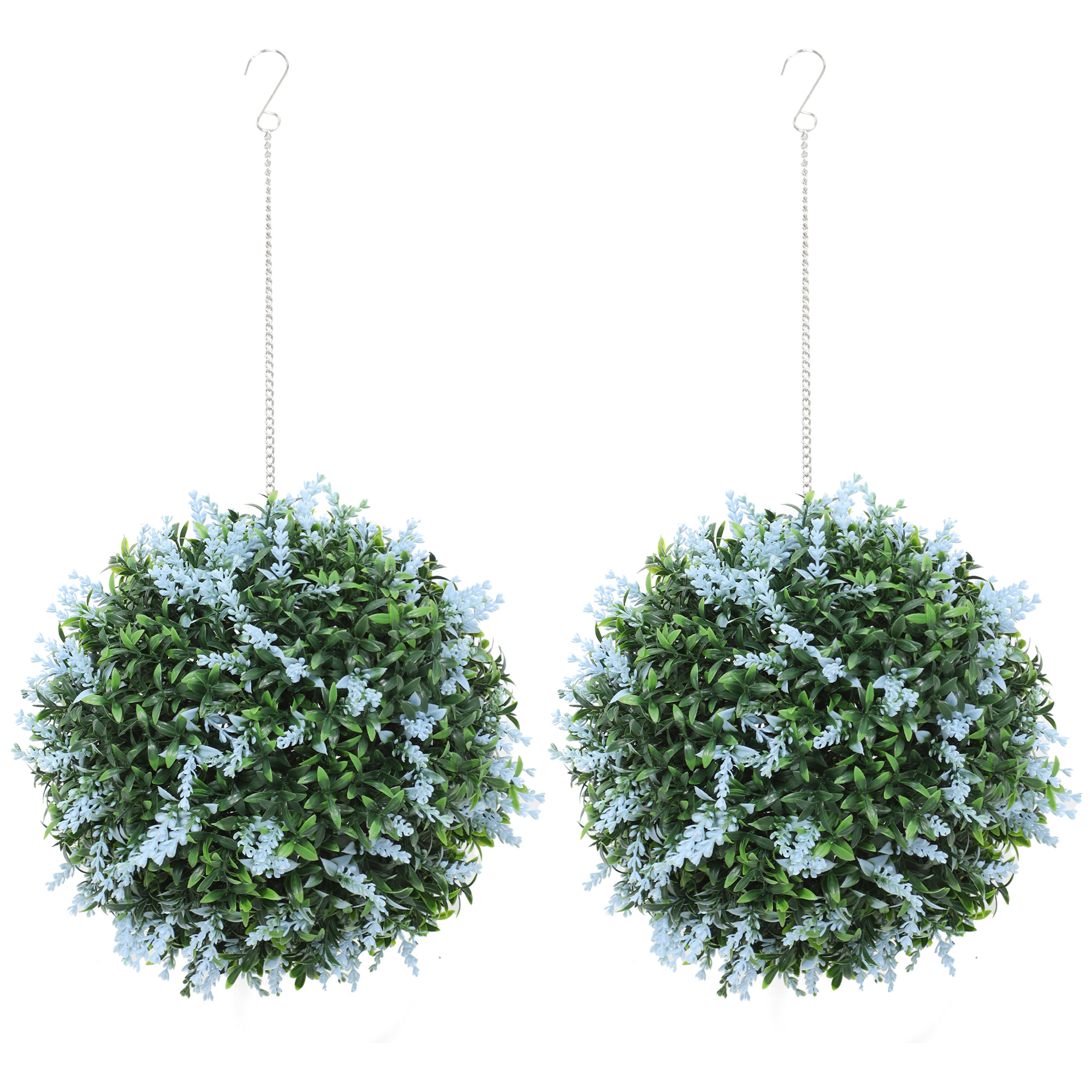 Artificial Plant Topiary Balls Set of 2 - Blue - Life Essentials