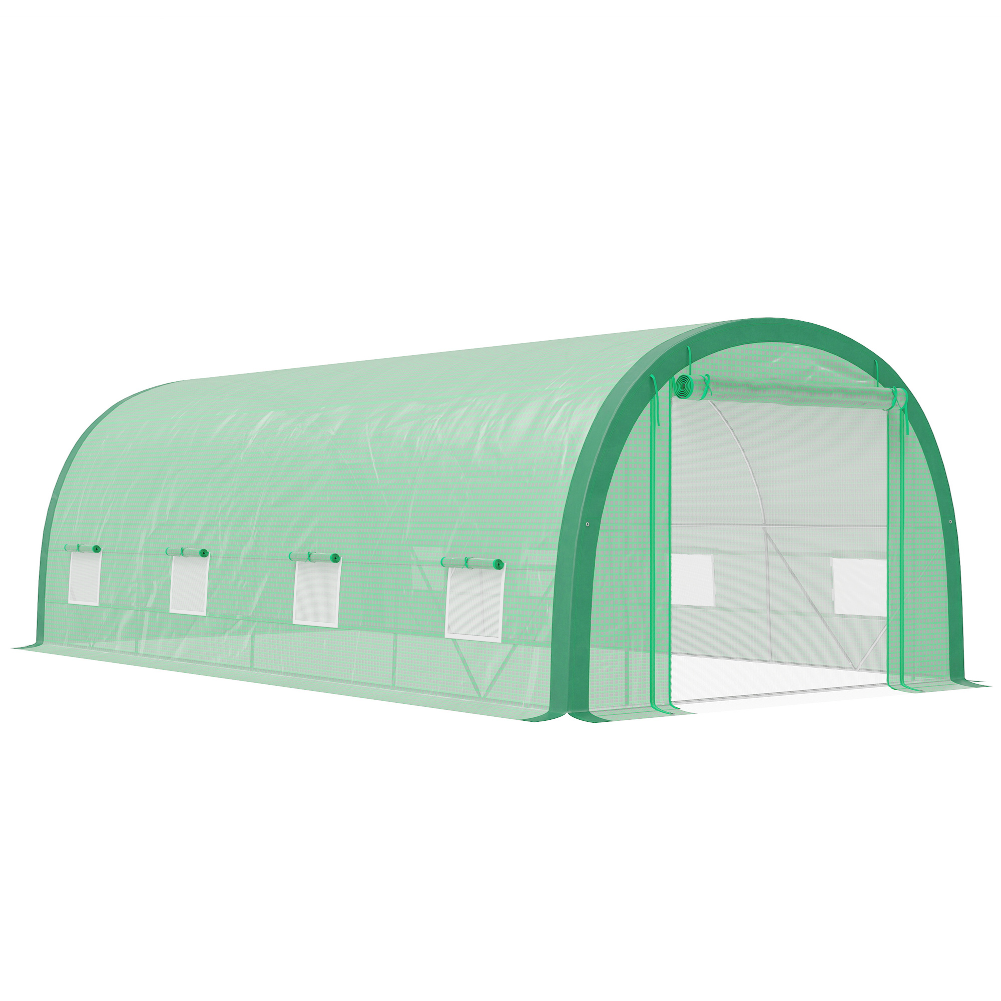 DARNWELL Polytunnel Greenhouse 6 x 3m with Windows - Green - Life Essentials