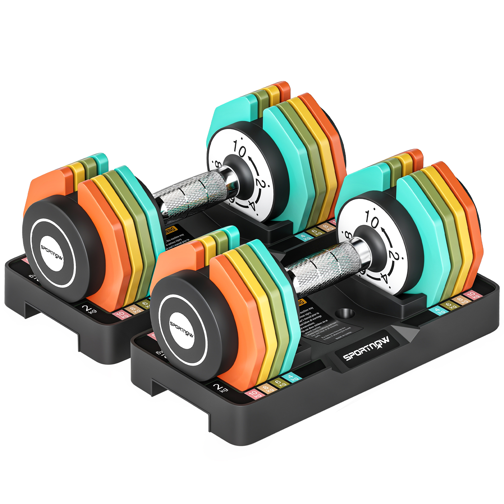 JEDMERE Adjustable Dumbbells Set with Safety Lock - Multicolour - Life Essentials